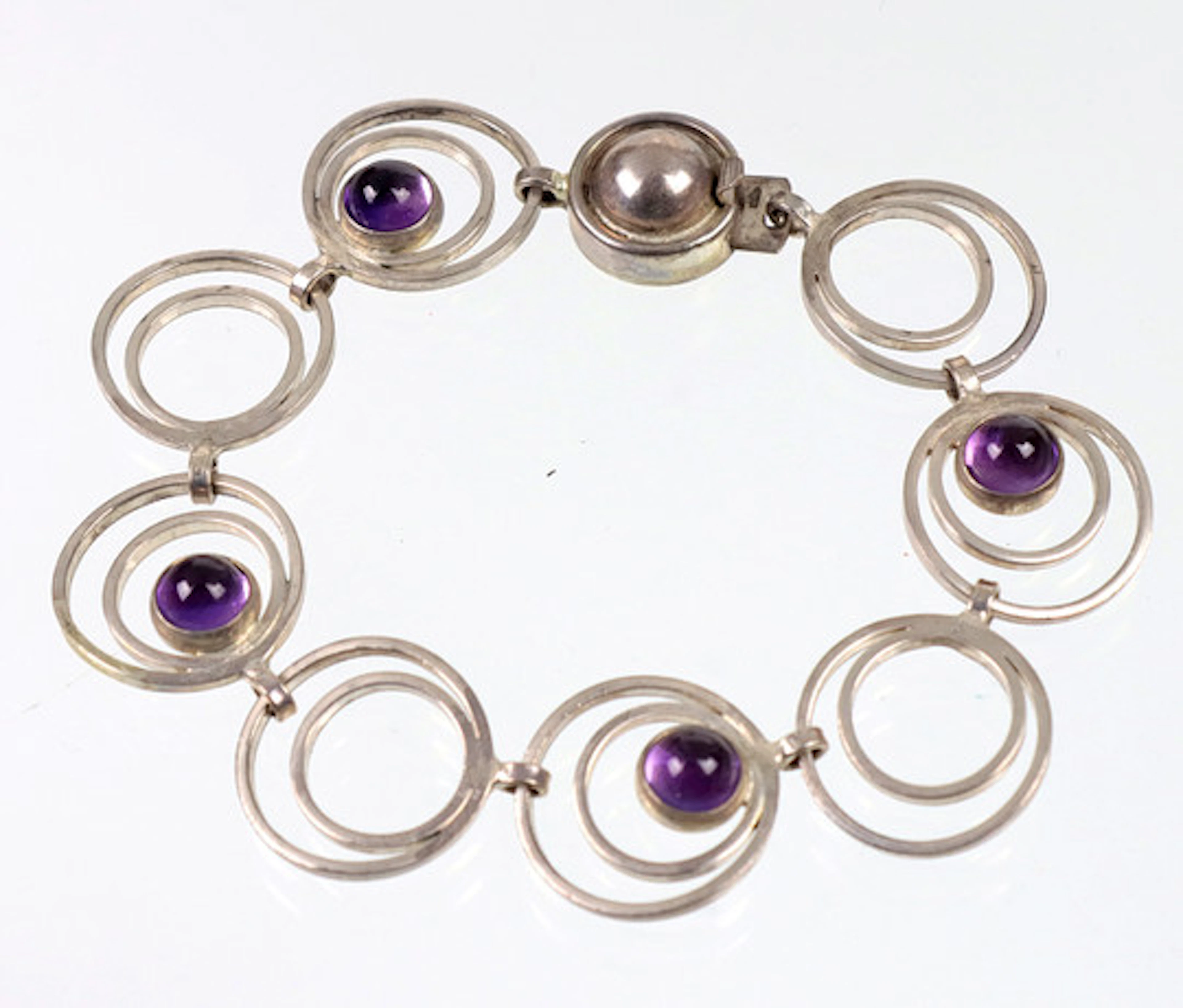 DESIGNER AMETHYST Armband, Silver 85.