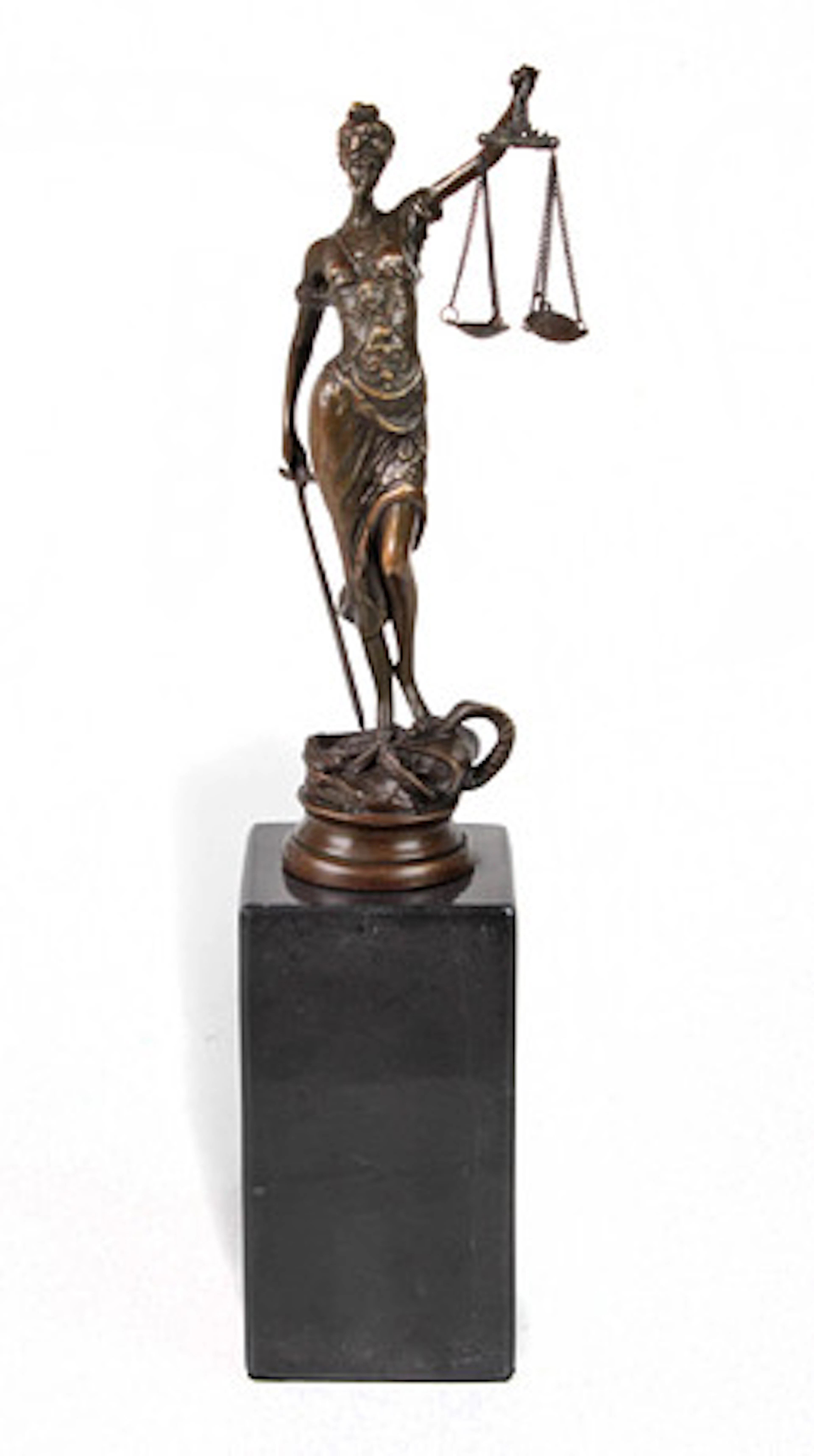 RÄTTVISA, BRONS, BRONSFIGUR.