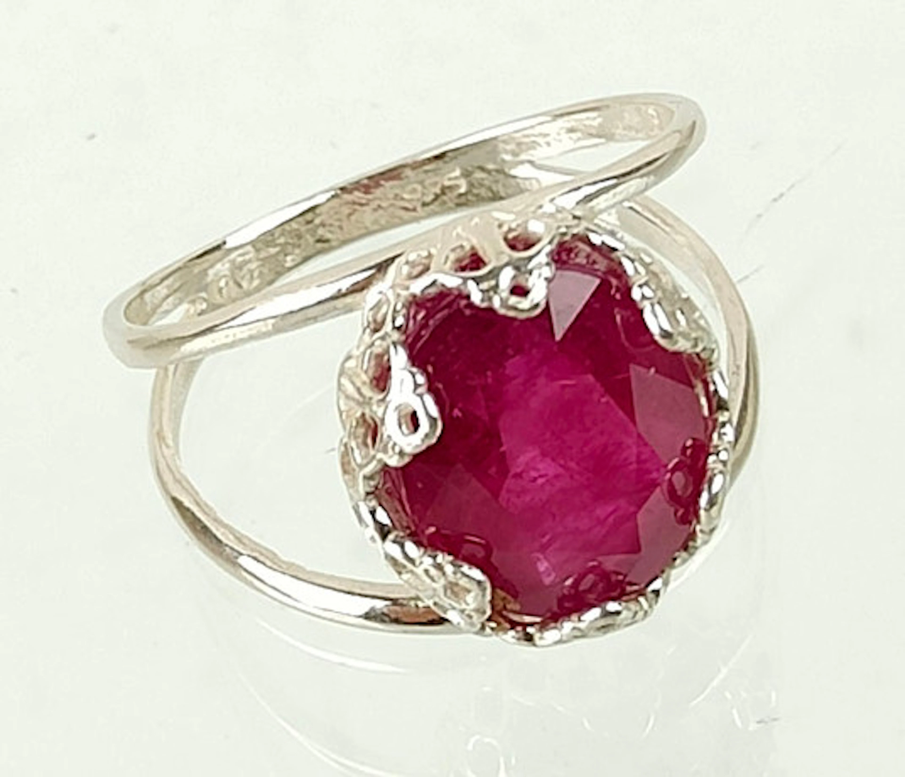 RUBINRING, SILVER 925.