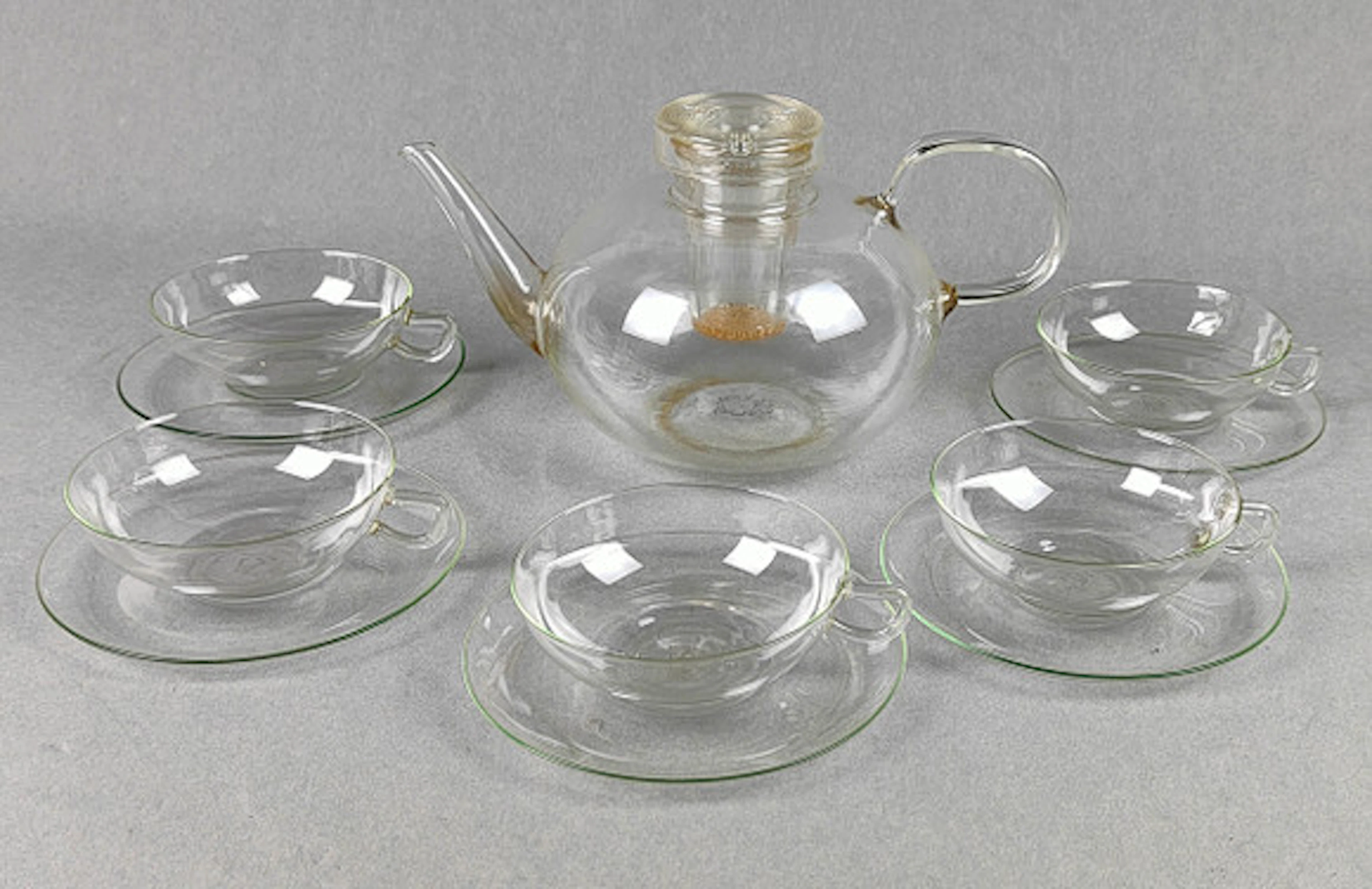 Teservis, glas, Jena och Jenaer Glas, Tysk…