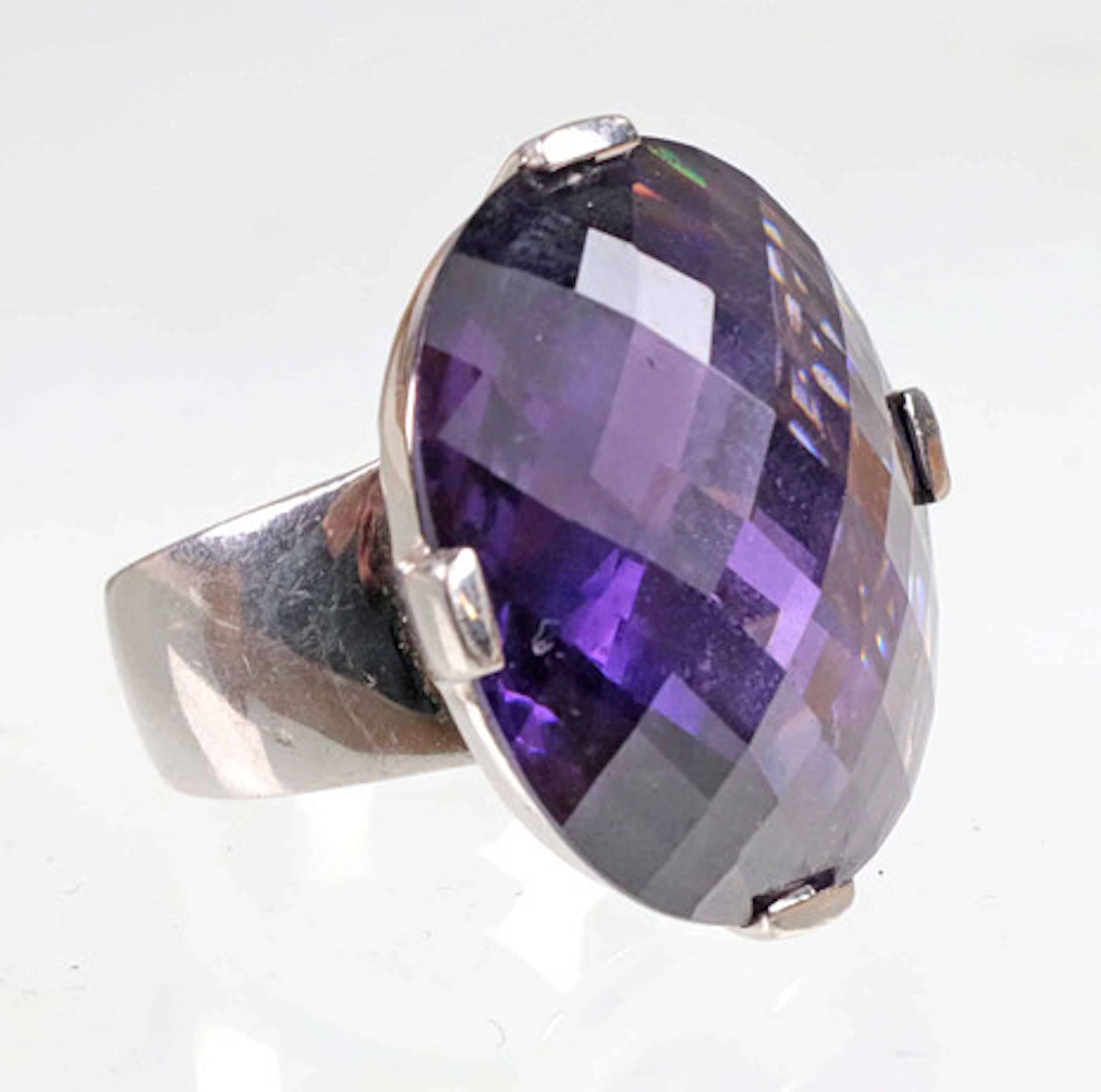 TUNG AMETISTRING, 925 silver, 26 gram.
