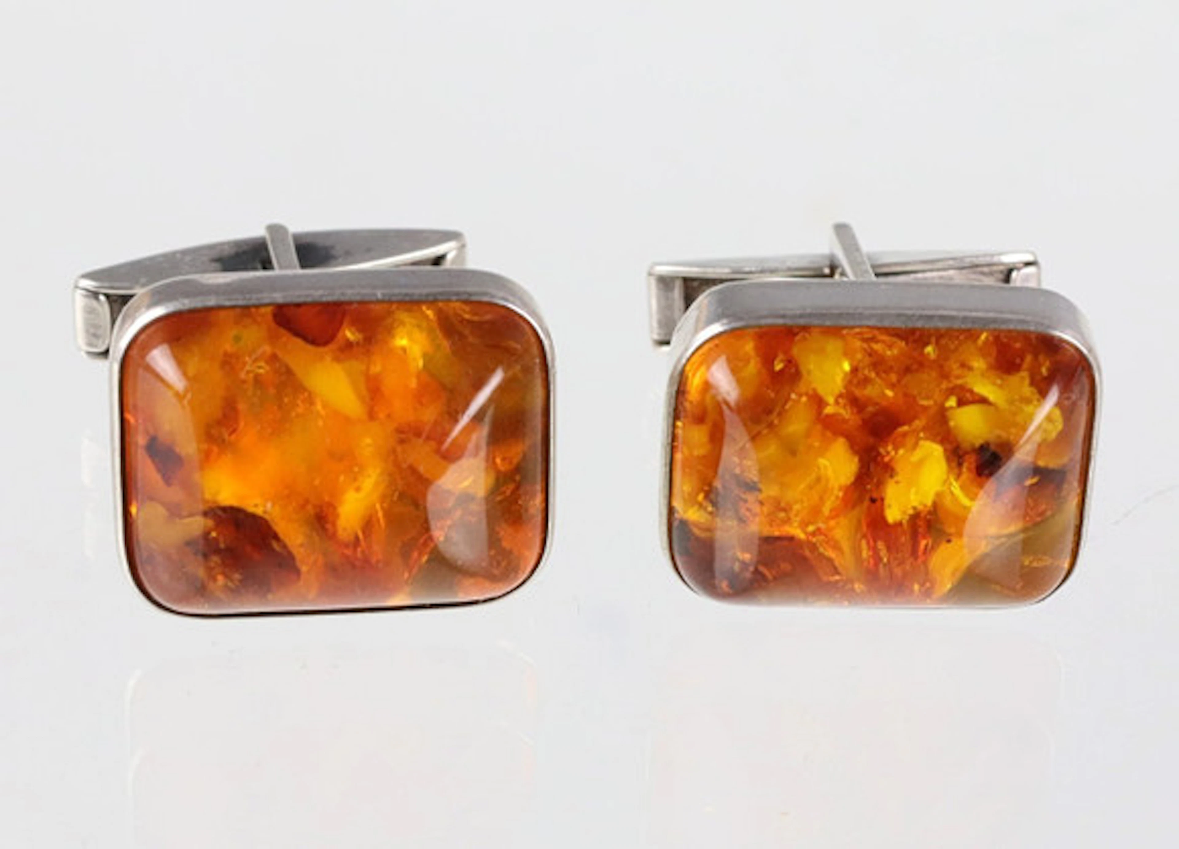 AMBER MANSCHETTKNAPPAR, silver 835.