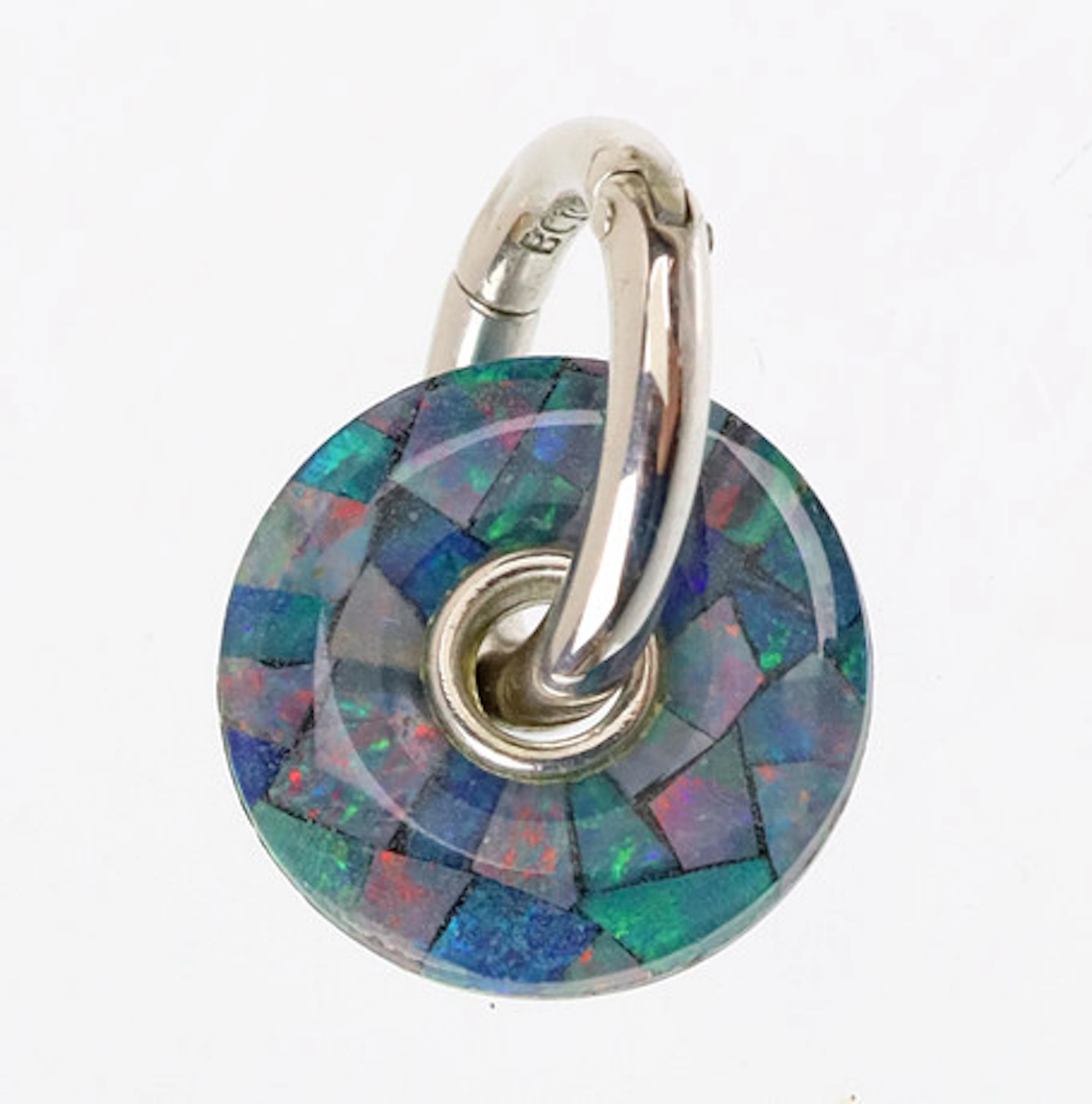 OPAL DISKUS HÄNGE, 925 silver.