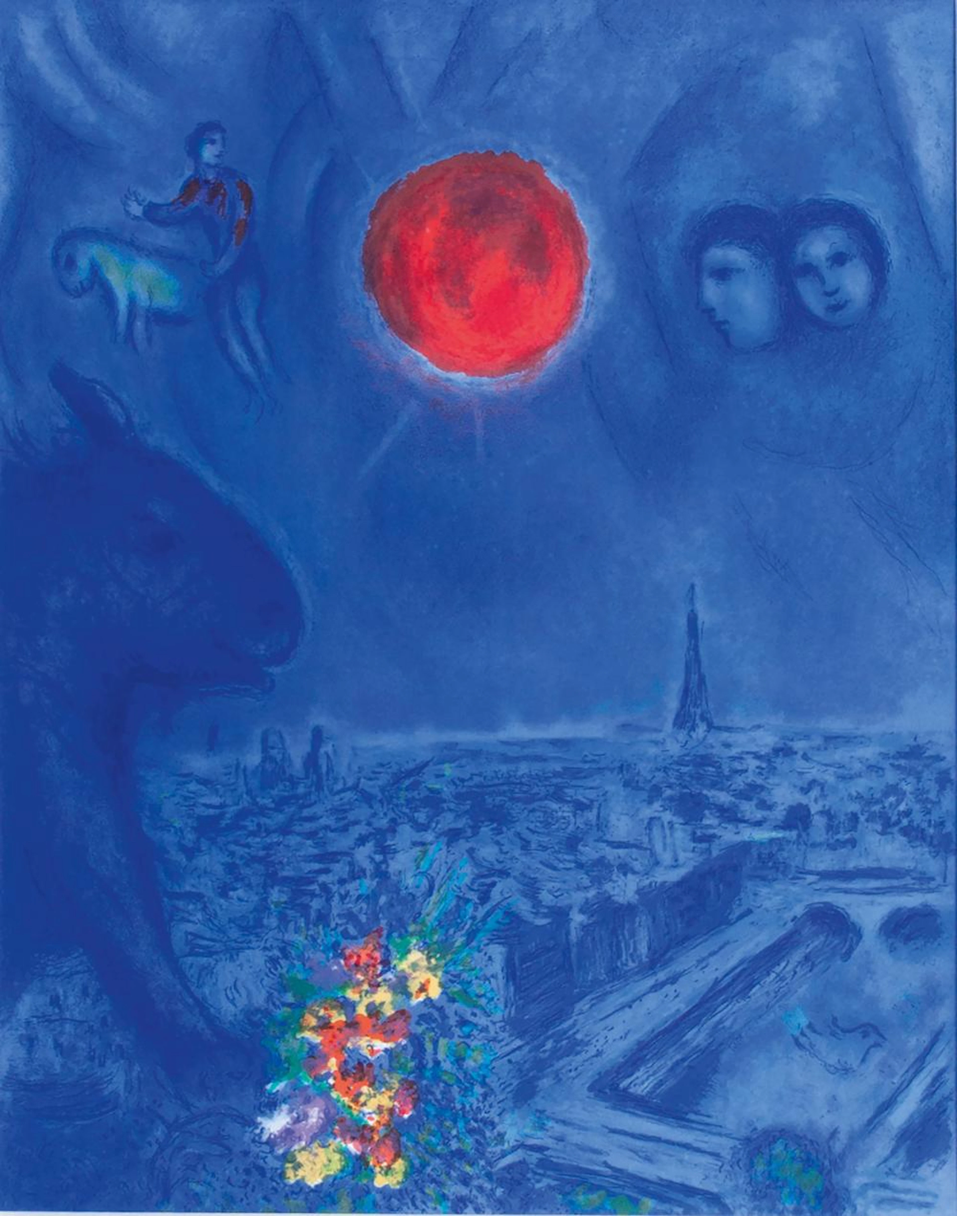 Marc Chagall (Witebsk 1887 - Paris 1985). Le Soleil de Paris.