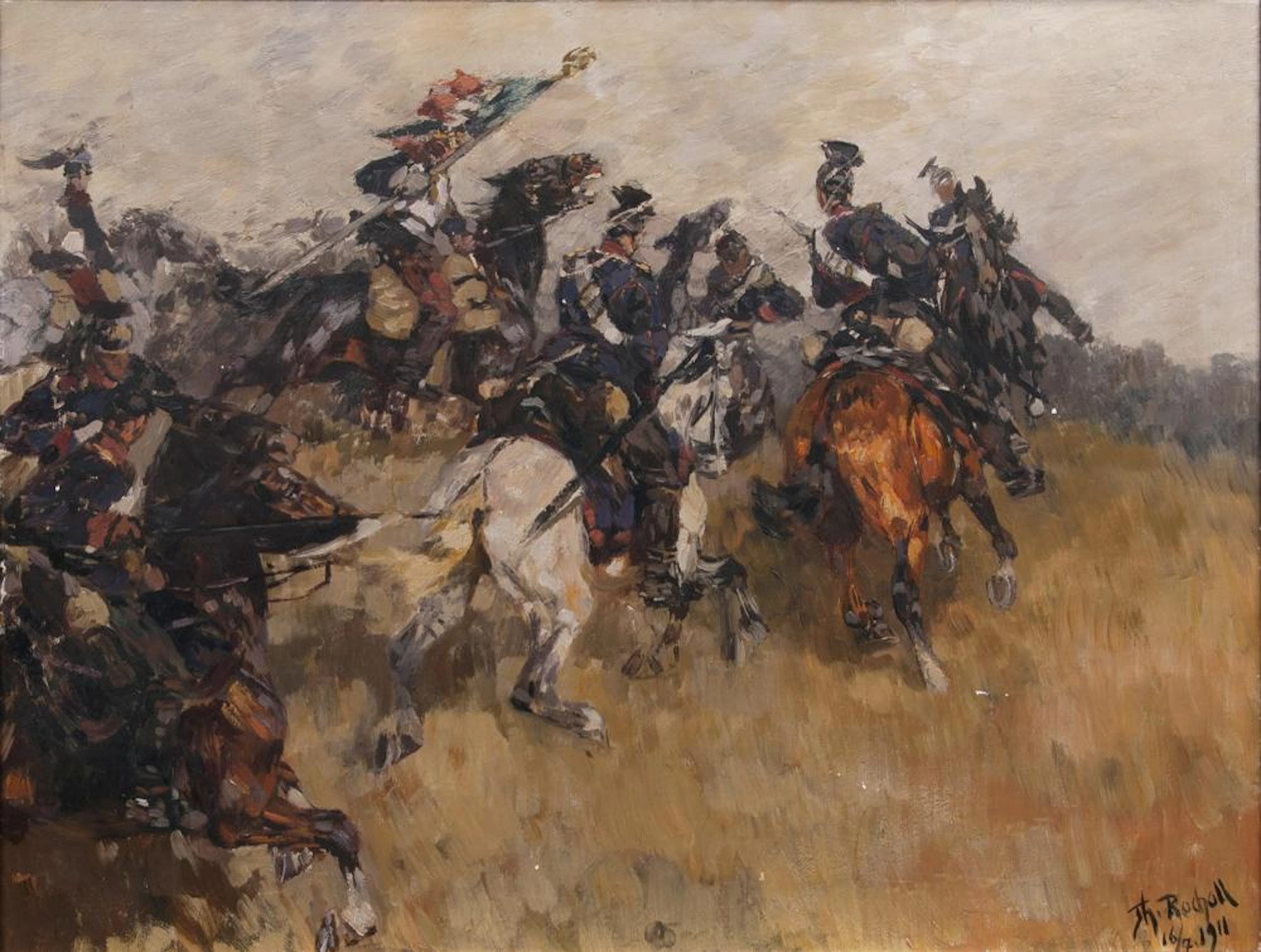 Theodor Rudolf Rocholl (Sachsenberg 1854 - Düsseldorf 1933). Uhlans.