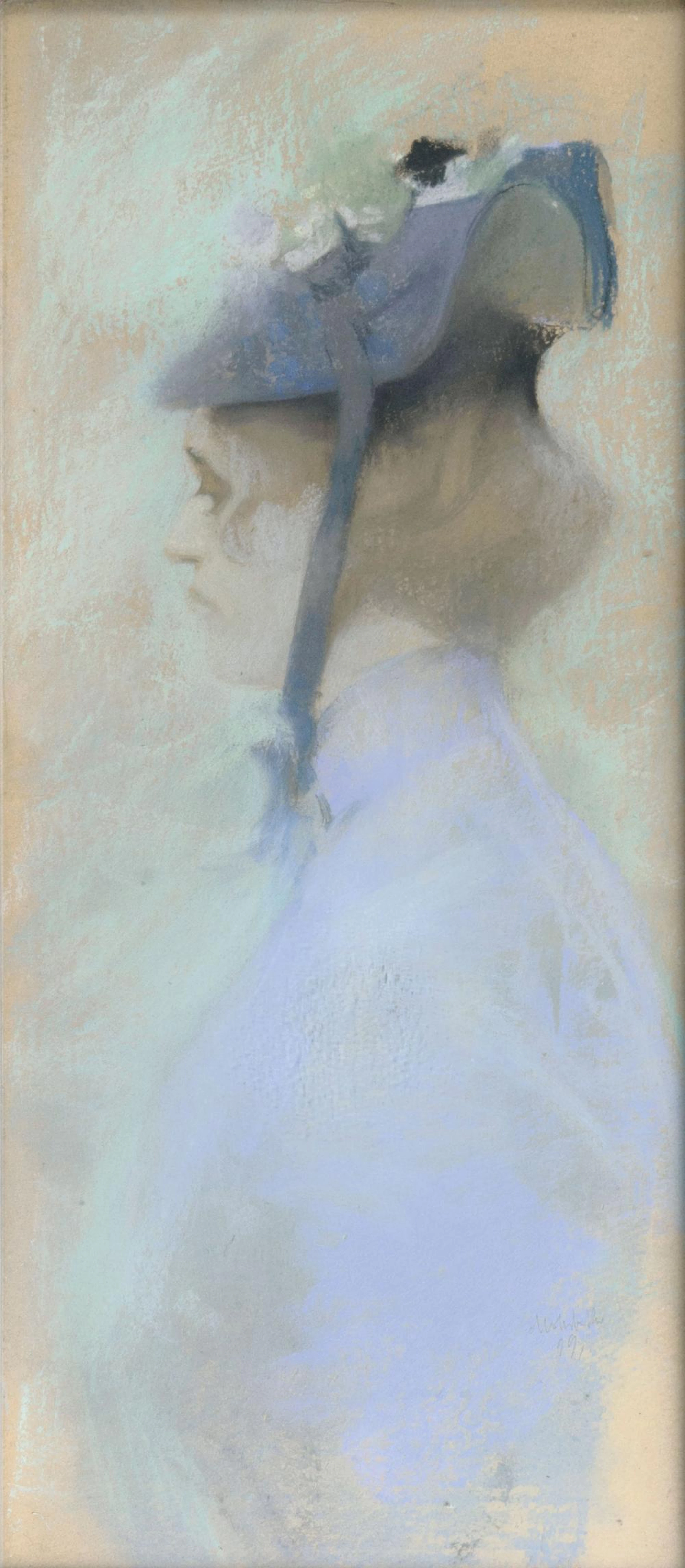 Alfred Mohrbutter (Hamburg 1869 - Berlin 1916). Lady wearing a Hat.