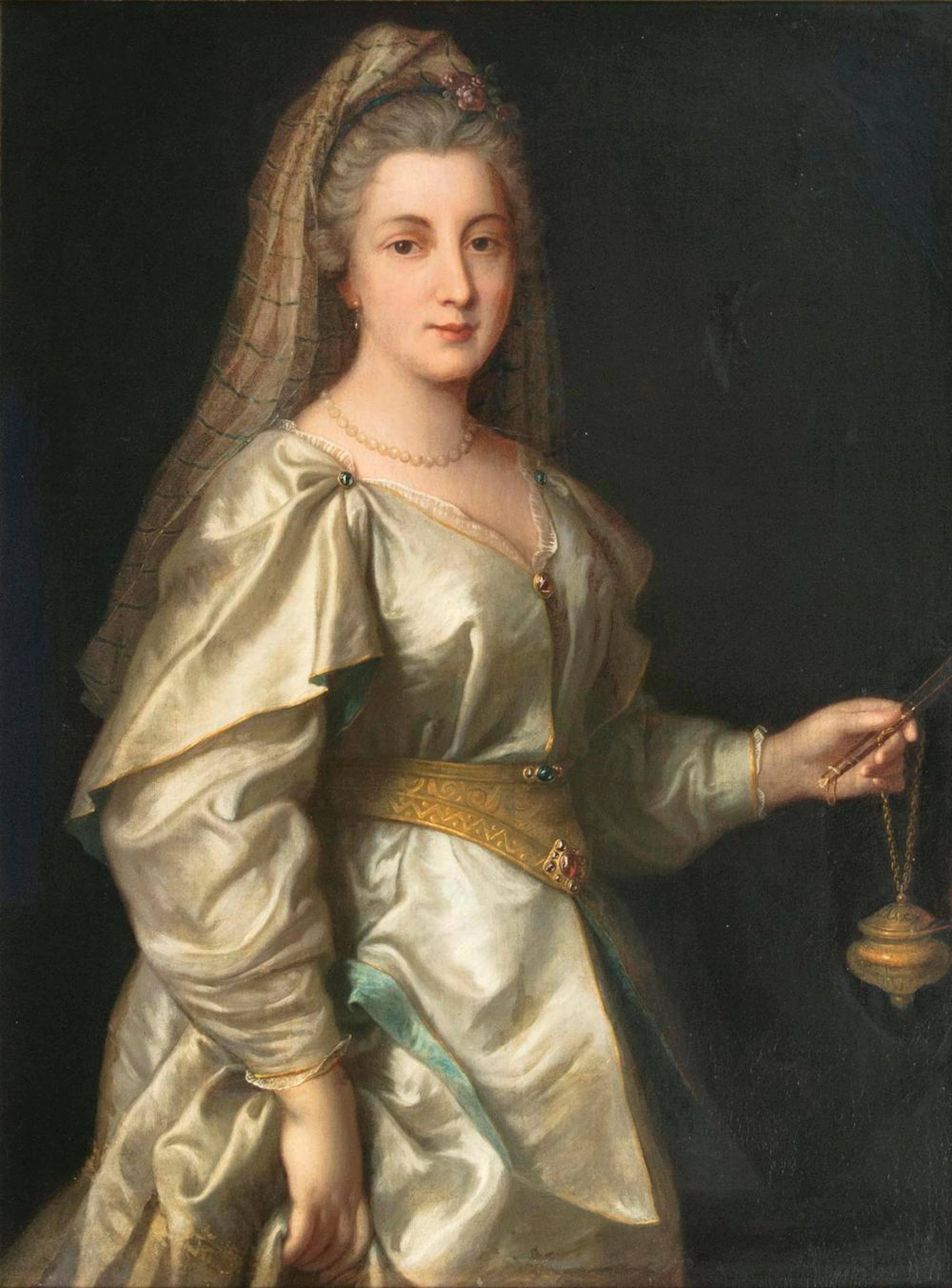 Alexander Roslin (Malmö 1718 - Paris 1793), attr. Lady with Fan and Lamp.