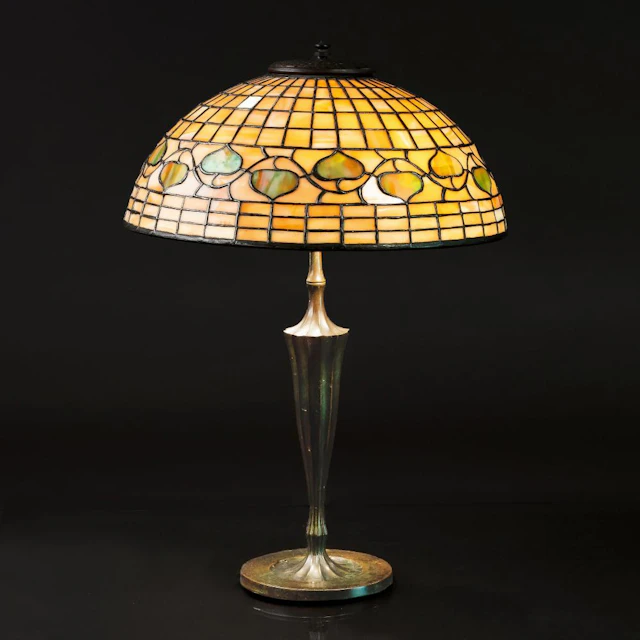 Tiffany Studios A 'Greek' Table Lamp 'Vine Border'.