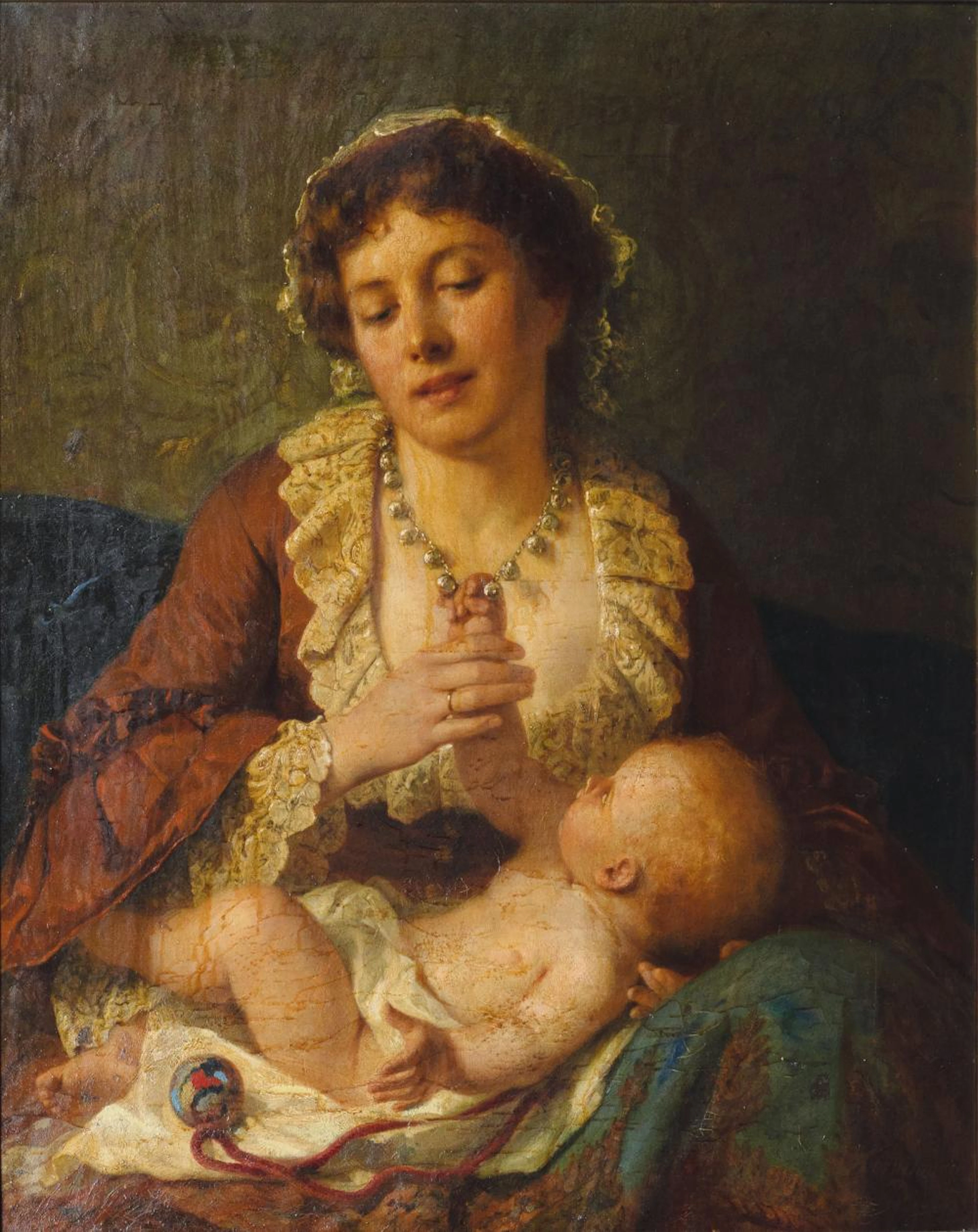 Friedrich Adolf Hornemann (Hannover 1813 - Düsseldorf 1890). Mother and Child.