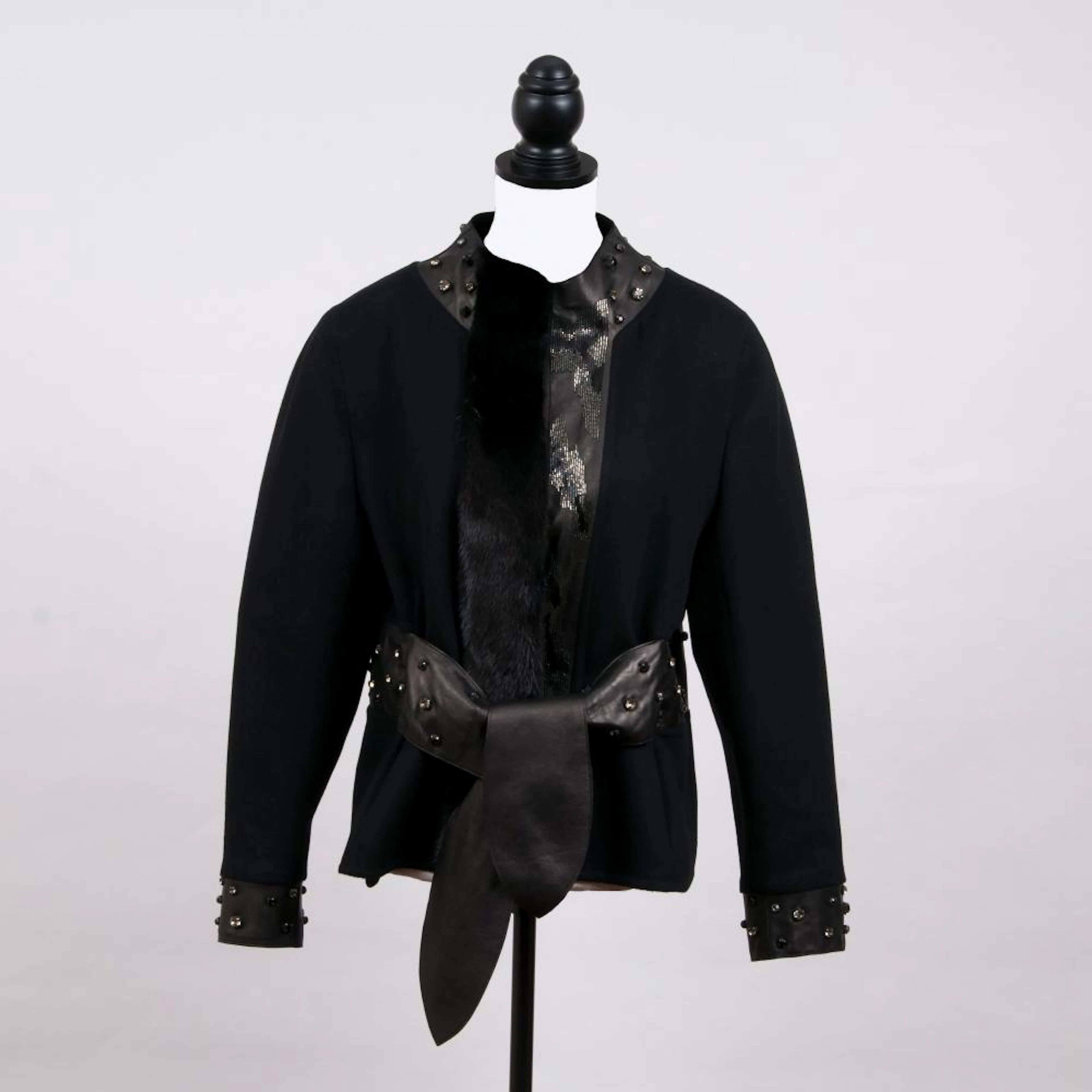 Valentino Garavani A Jacket with Furtrimming and Strass.
