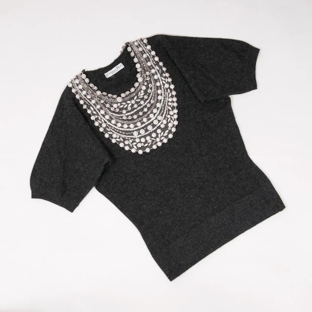 Christian Dior A Cashmere Pullover with Swarovski Crystals.