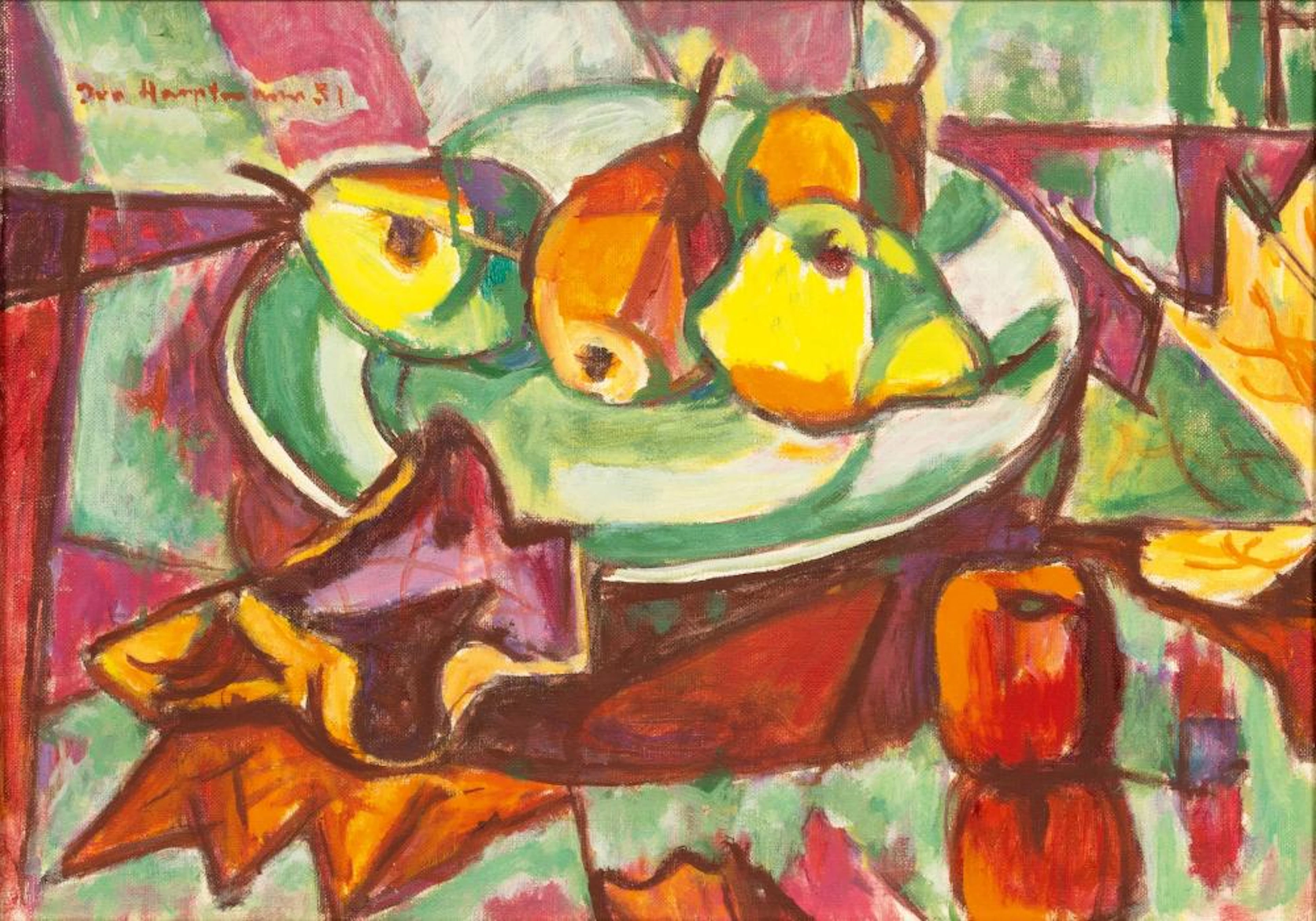 Ivo Hauptmann (Erkner 1886 - Hamburg 1973). Pears on a Plate.