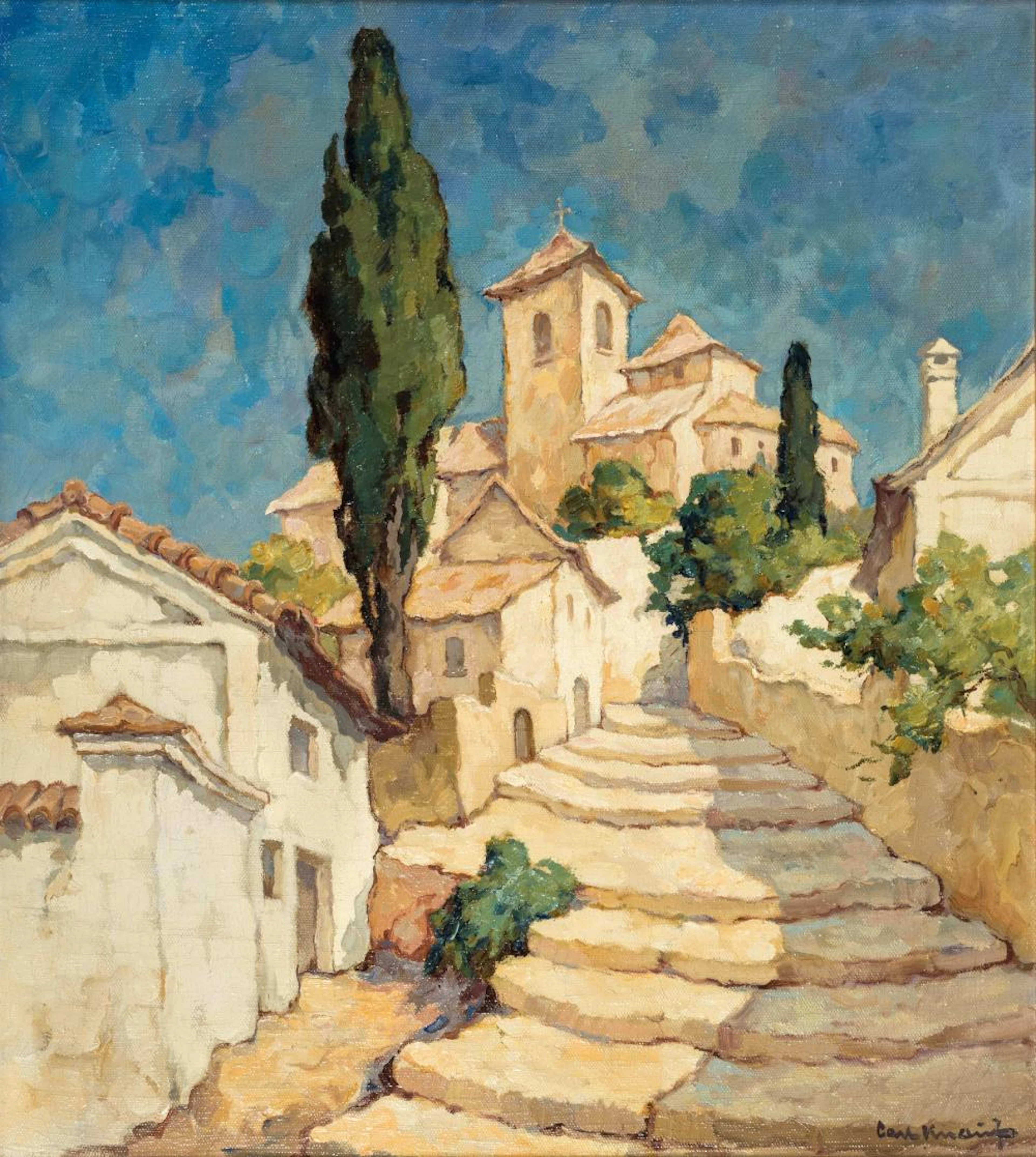 Carl Knauf (Bad Godesberg 1867 - Nidden 1944). Small Town in Italy.