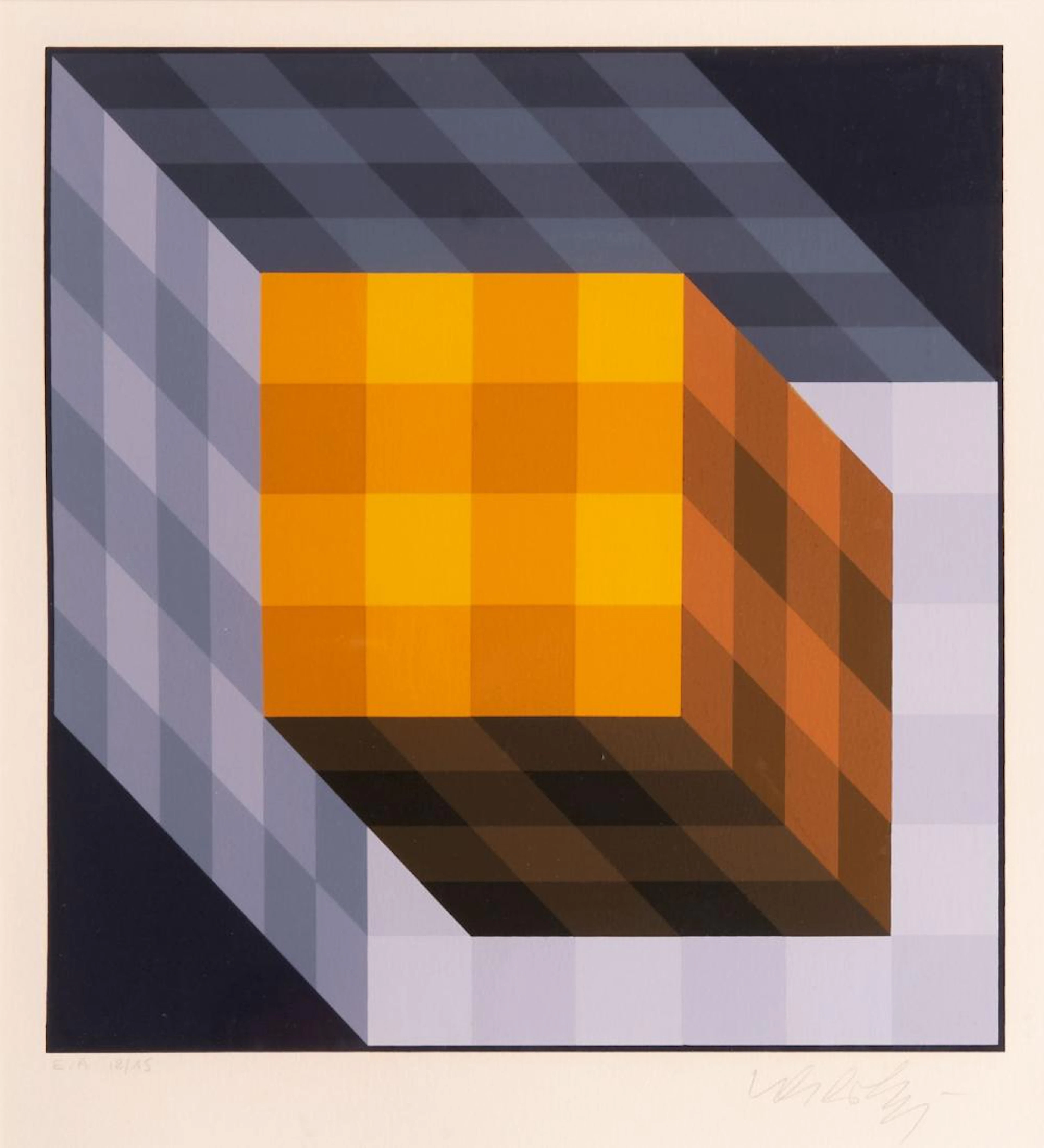 Victor Vasarely (Pécz 1908 - Paris 1998). Cube.