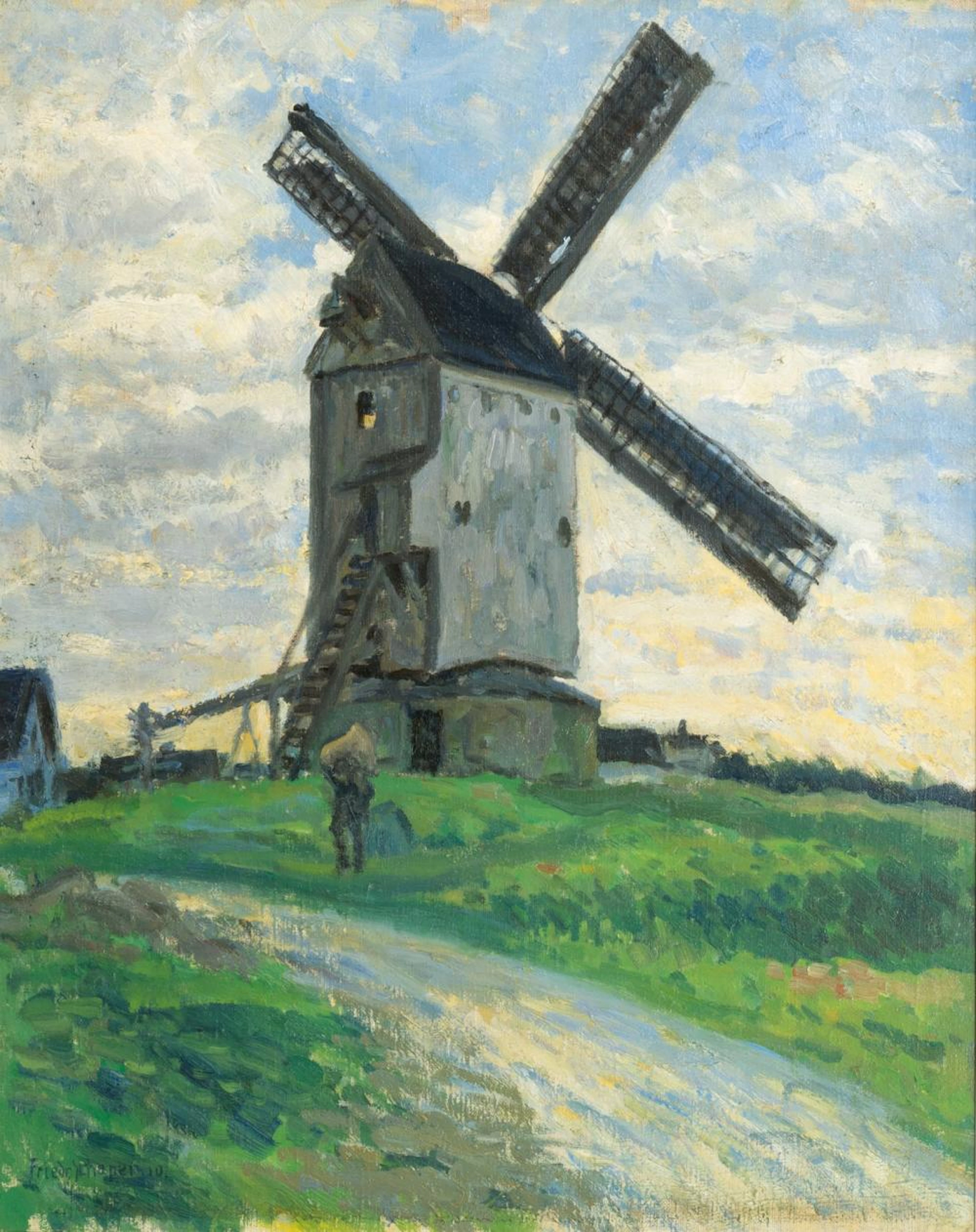 Friedrich Schaper (Braunschweig 1869 - Hamburg 1956). Windmill in Döse.