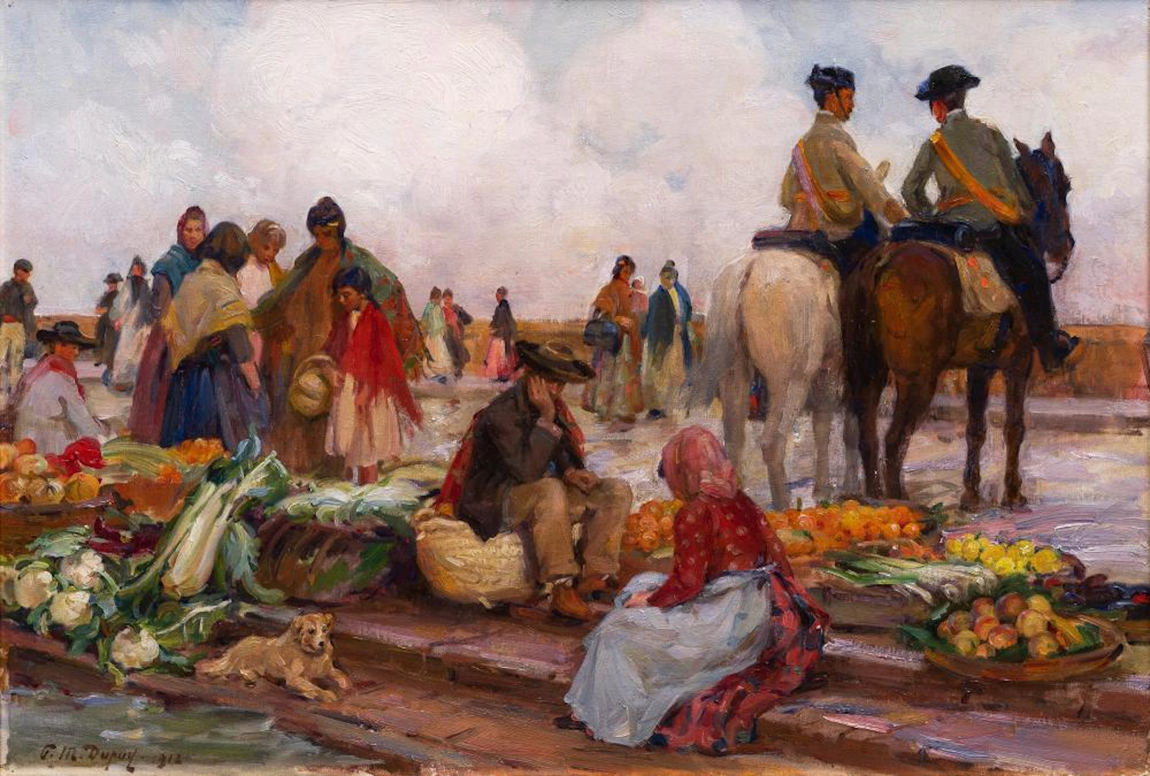 Paul Michel Dupuy (Pau 1869 - Paris 1949). Market Day.