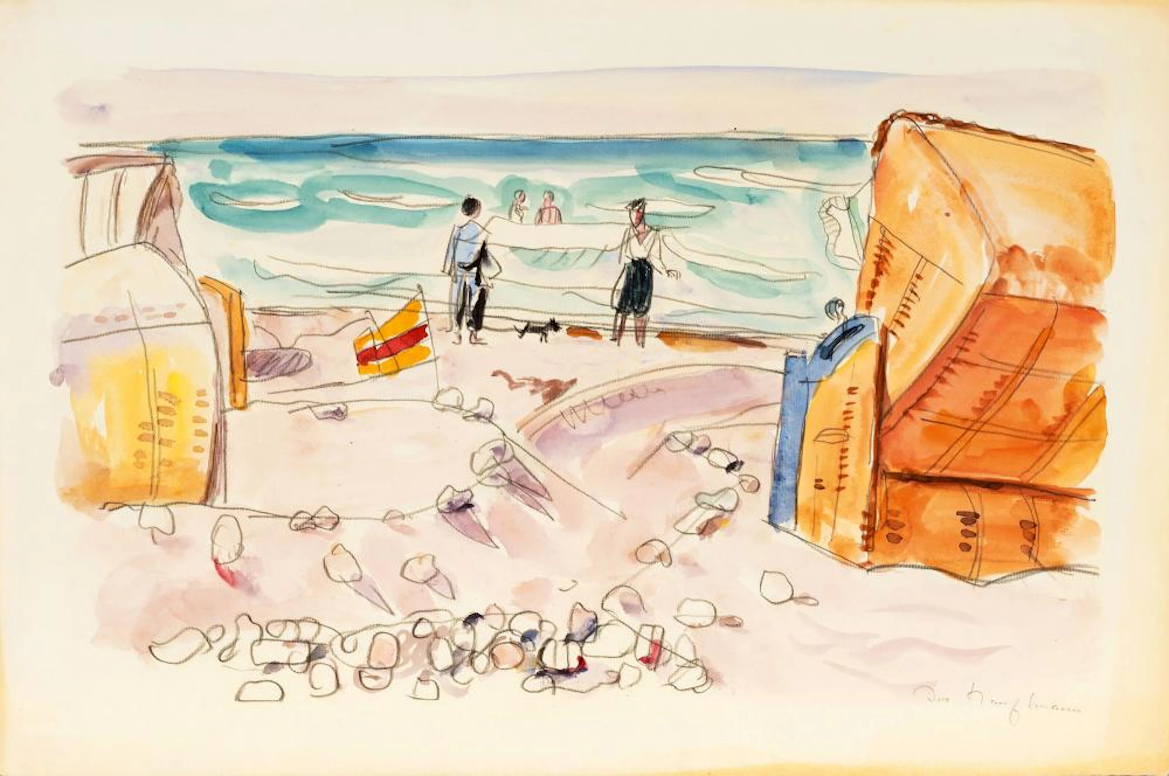 Ivo Hauptmann (Erkner 1886 - Hamburg 1973). Hiddensee Beach Chairs.