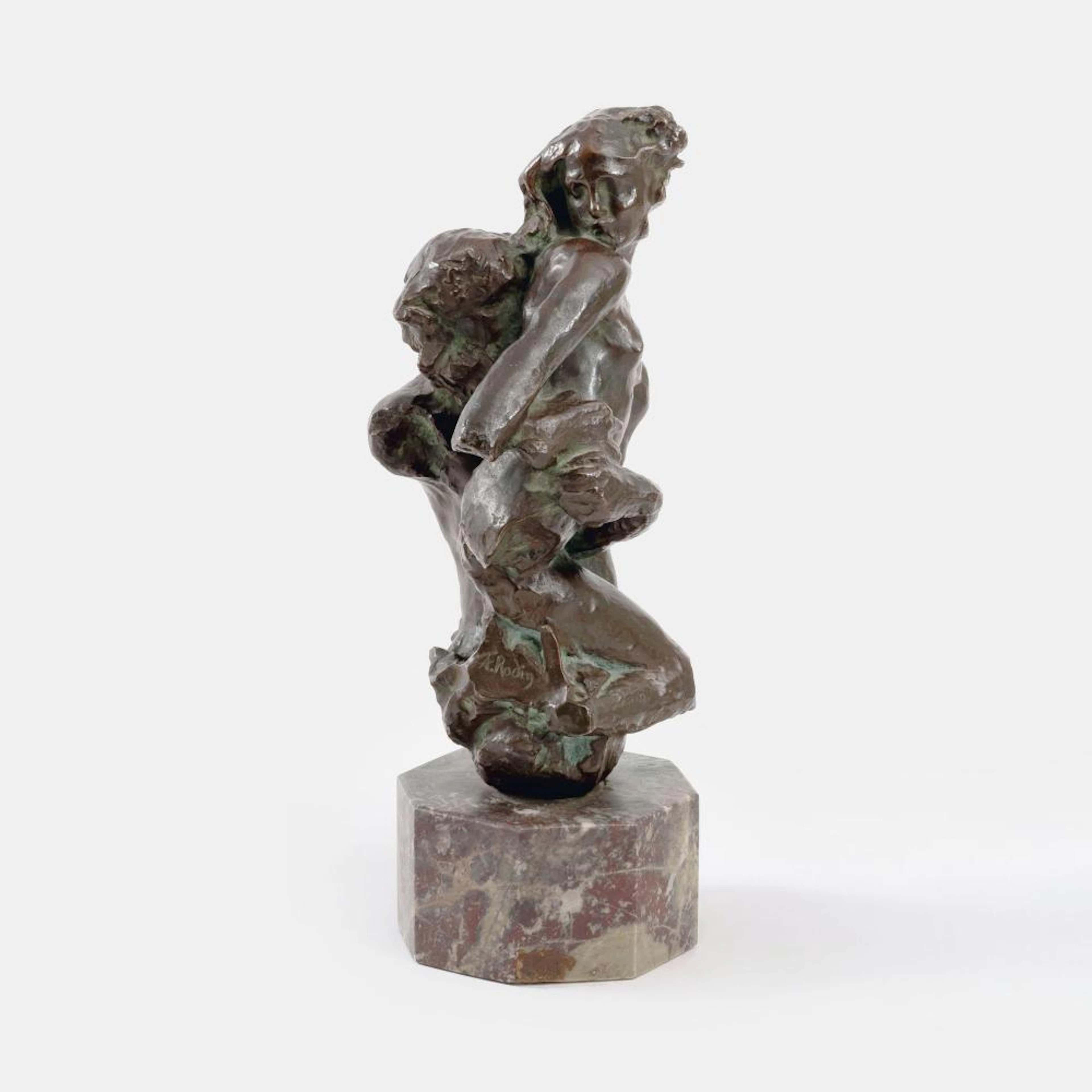 Auguste Rodin (Paris 1840 - Meudon 1917). A Bronze Group 'Triton and Nereid'.