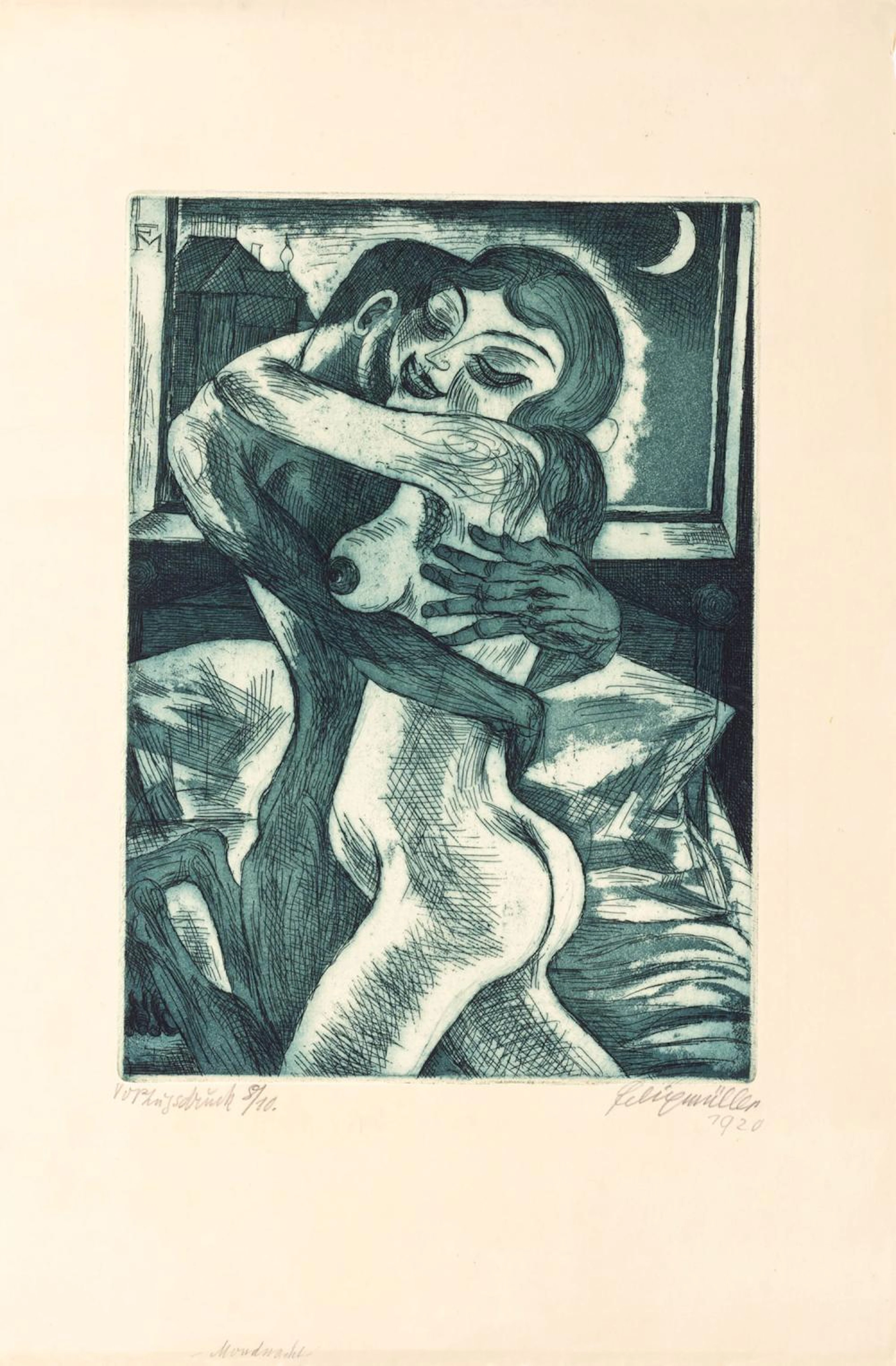 Conrad Felixmüller (Dresden 1897 - Berlin 1977). Moonlit Night.