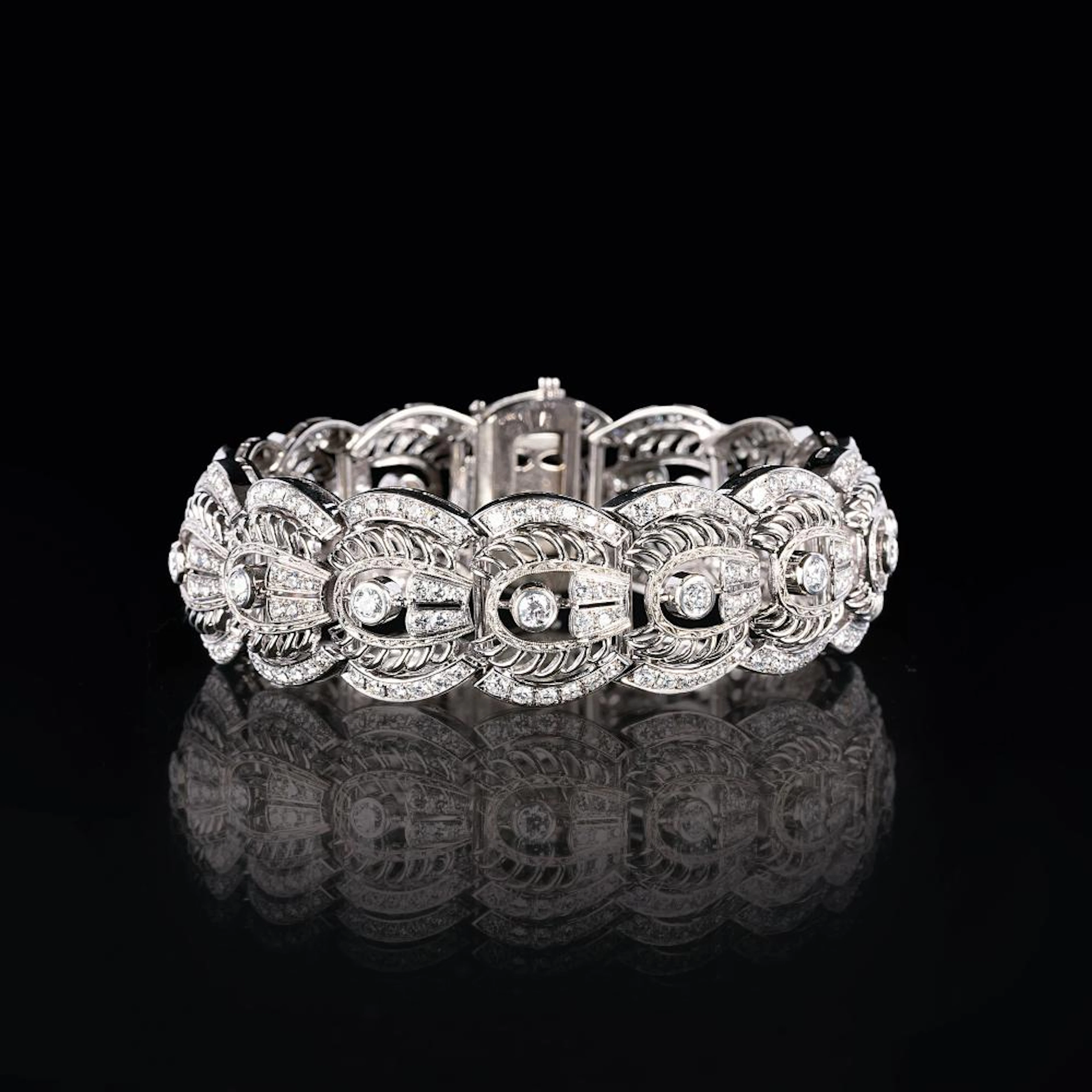 A highcarat, fine white Diamond Bracelet.