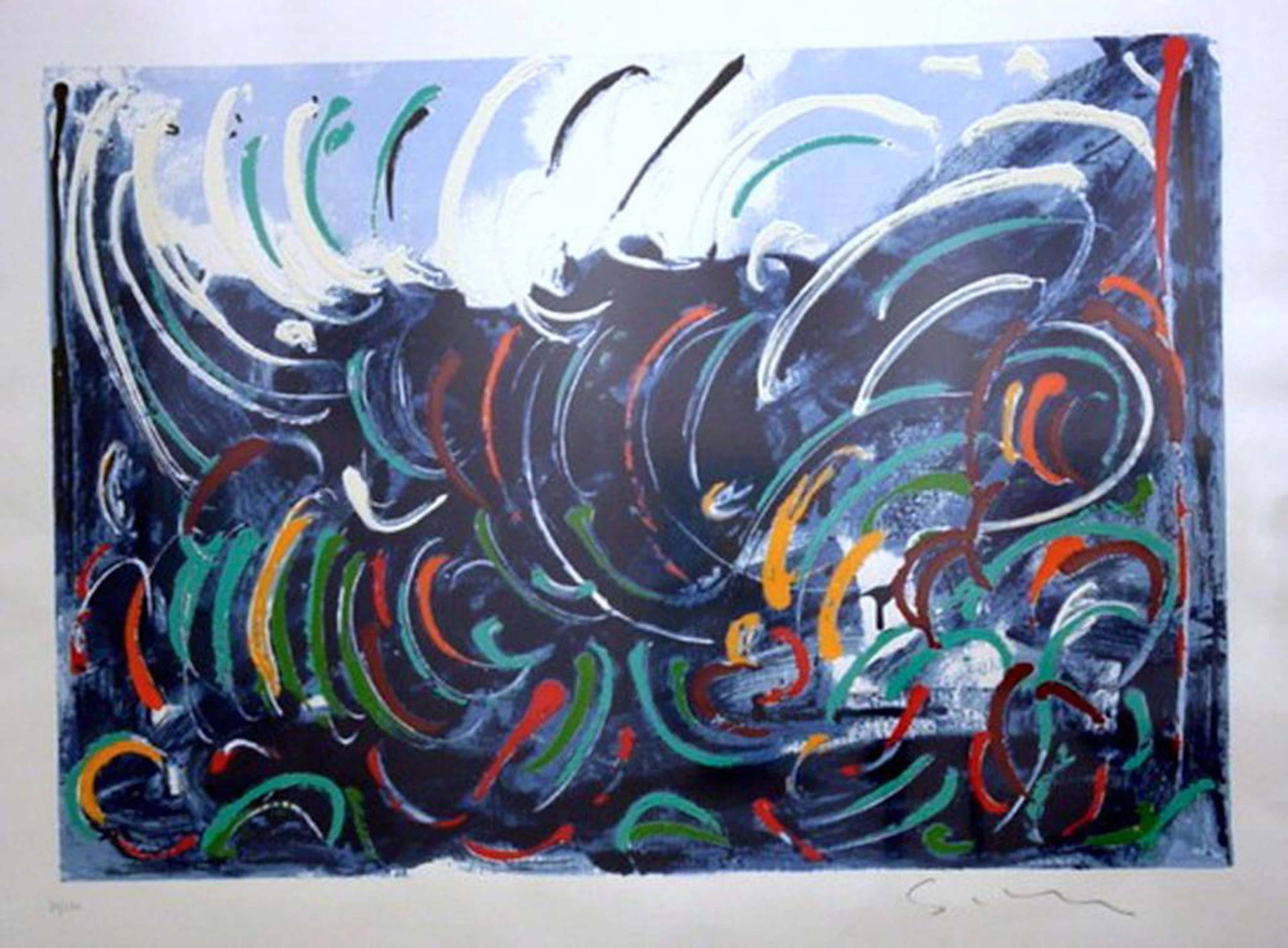 Mario Schifano Wild Flowers Silkscreen with overlapping enamels.