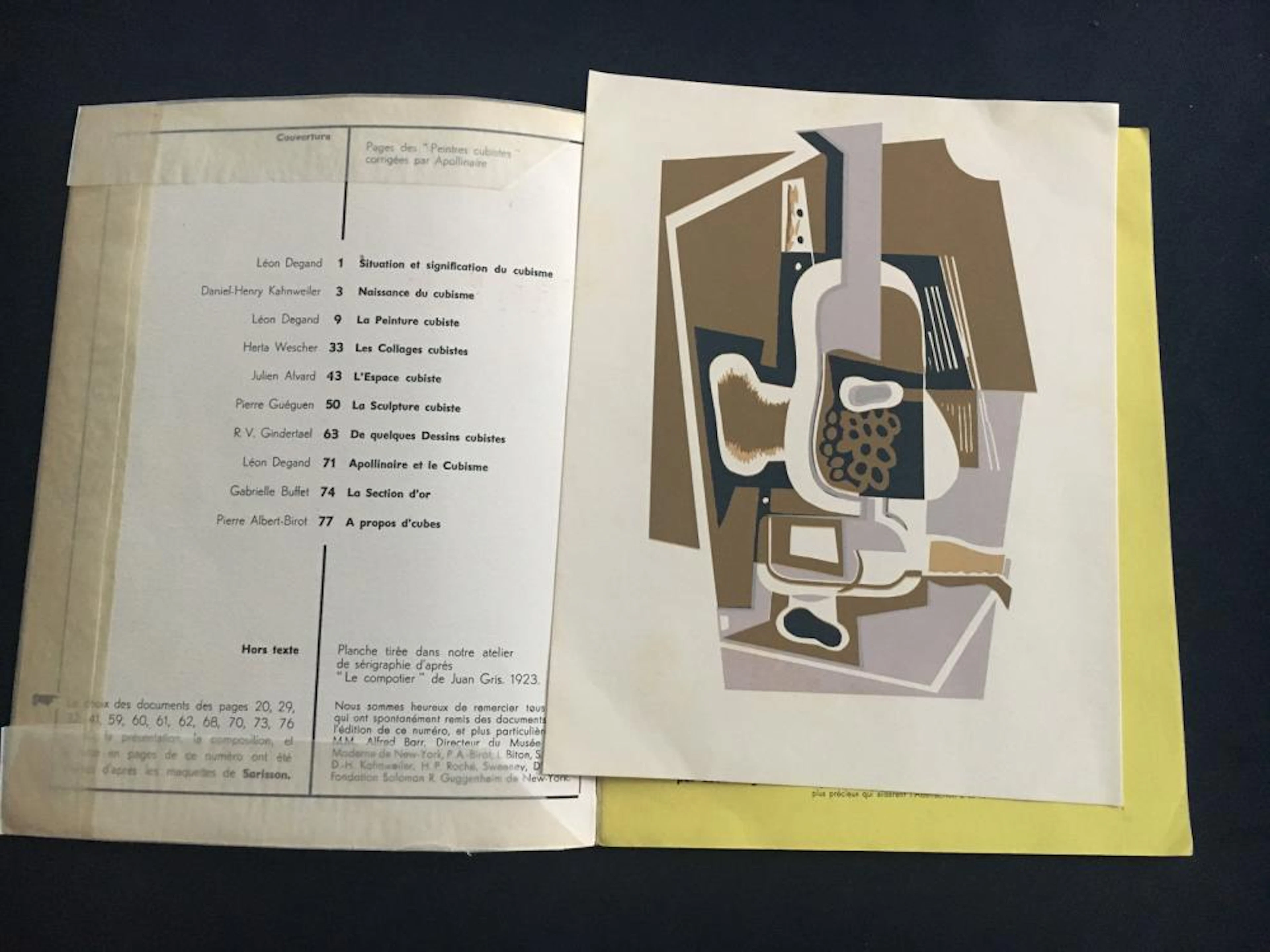 Art D'Aujourd'Hui, 1953, with silkscreen by Gris.