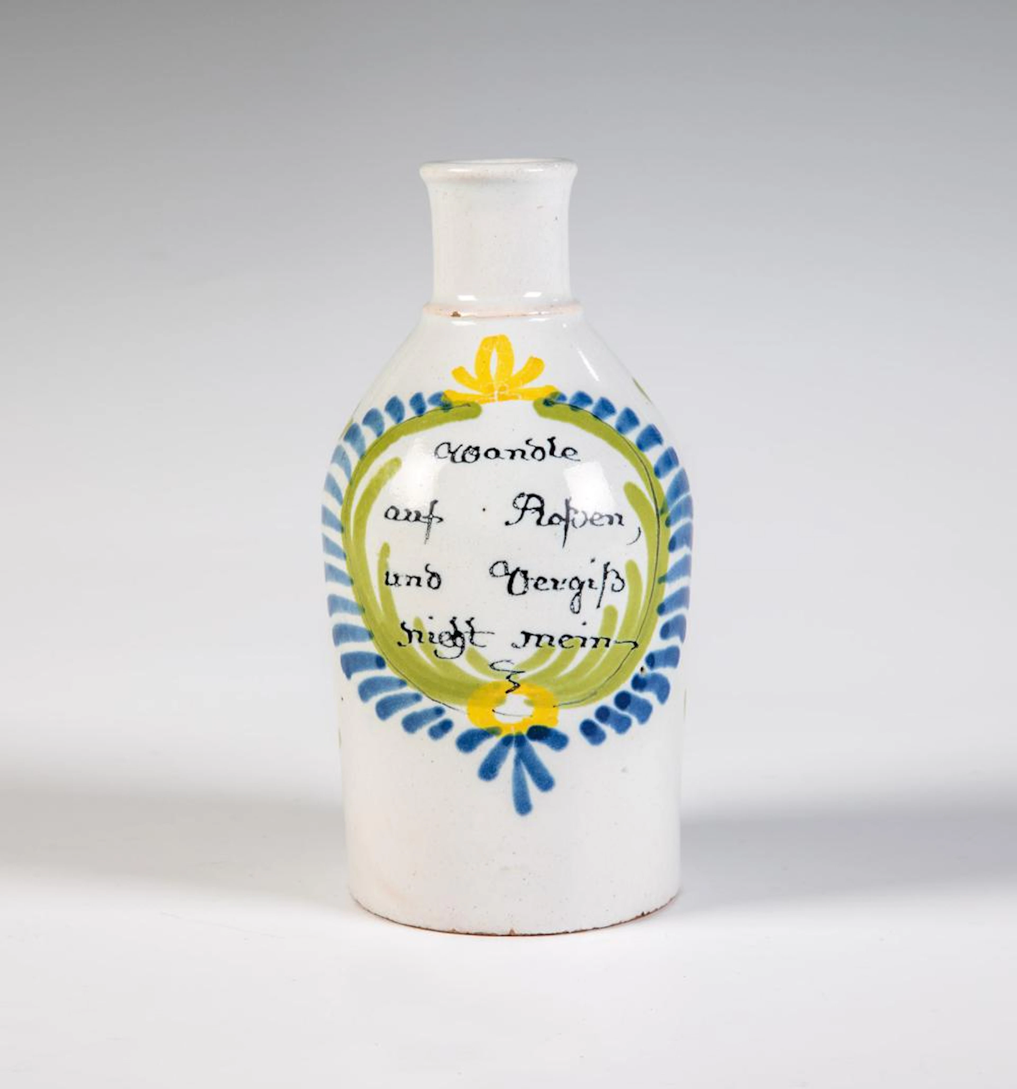 Henkelflasche mit Spruch
