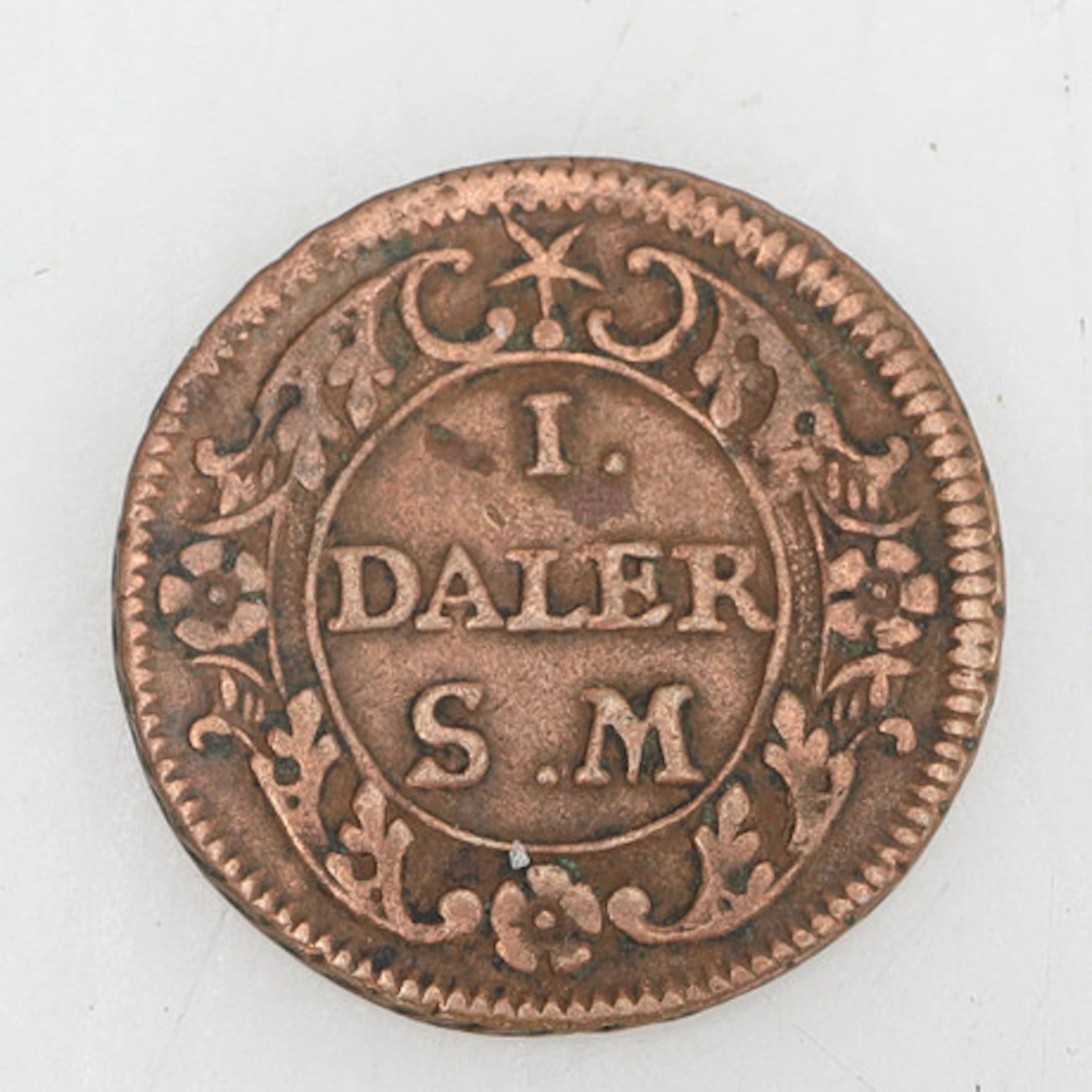 MYNT, 1 daler,1718,koppar,Karl XII, Apollo.
