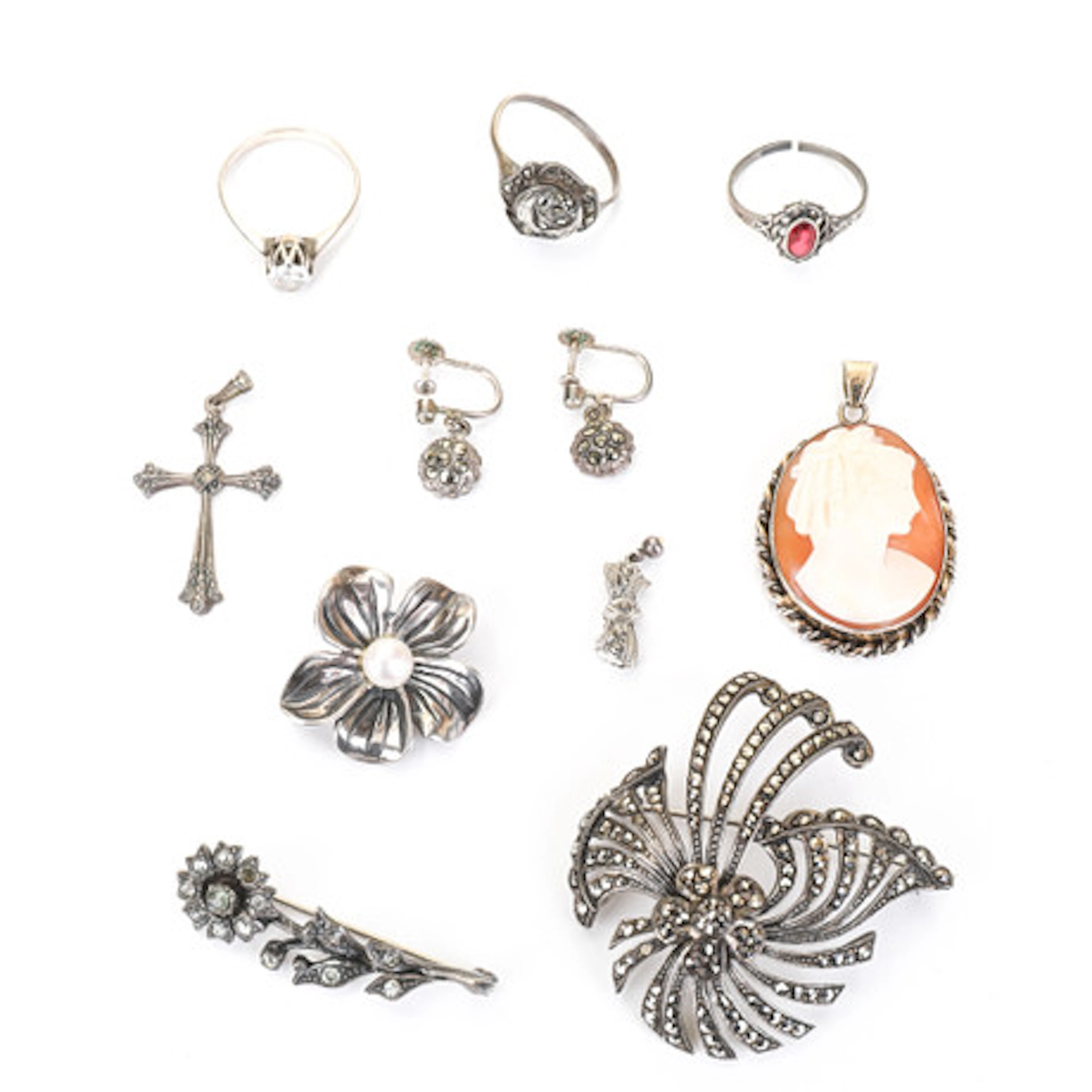 SMYCKEN, silver, 11 delar, markasiter, cam…