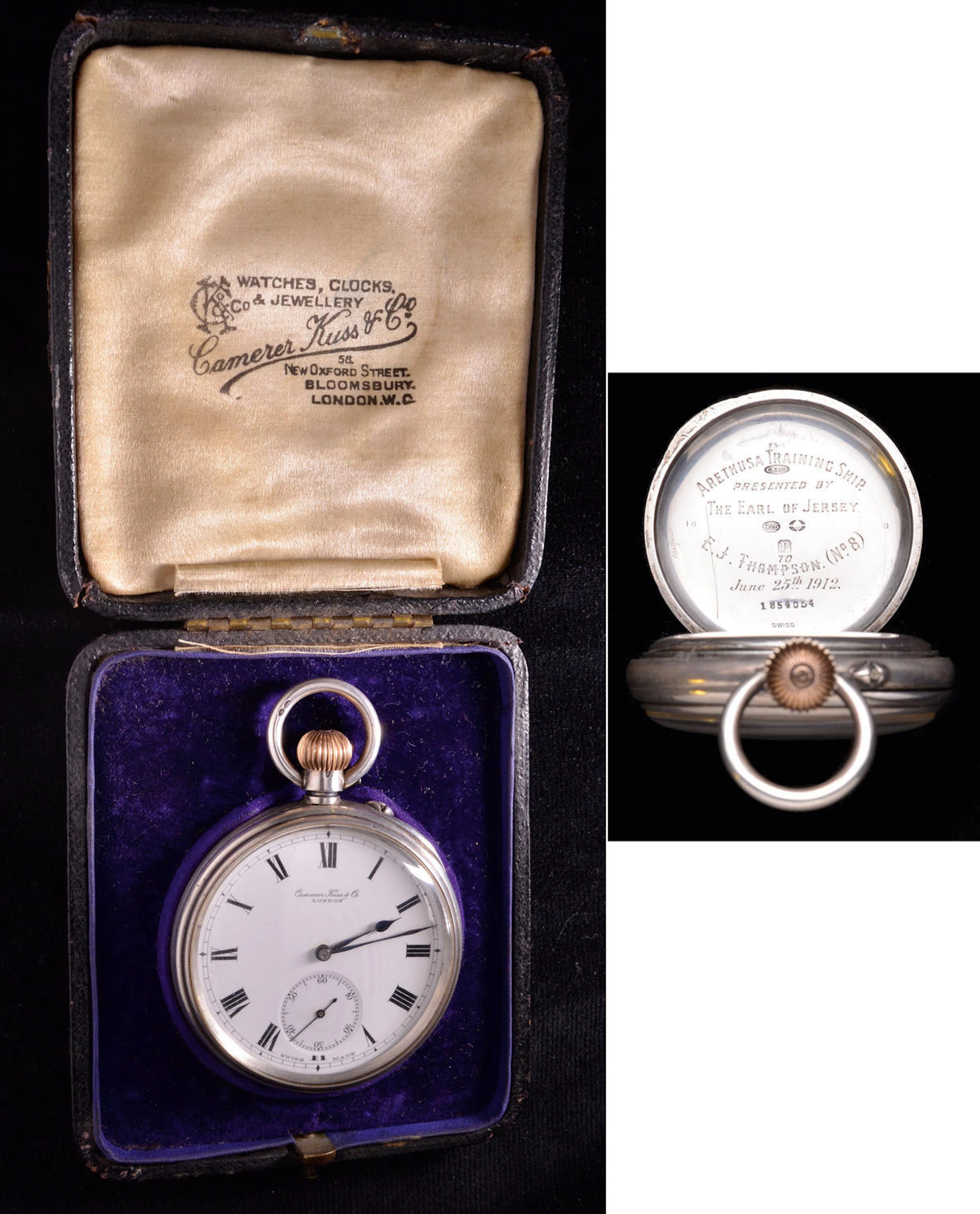 *Watch: A Silver Zeebrugge & Ostend Interest Pocket Watch