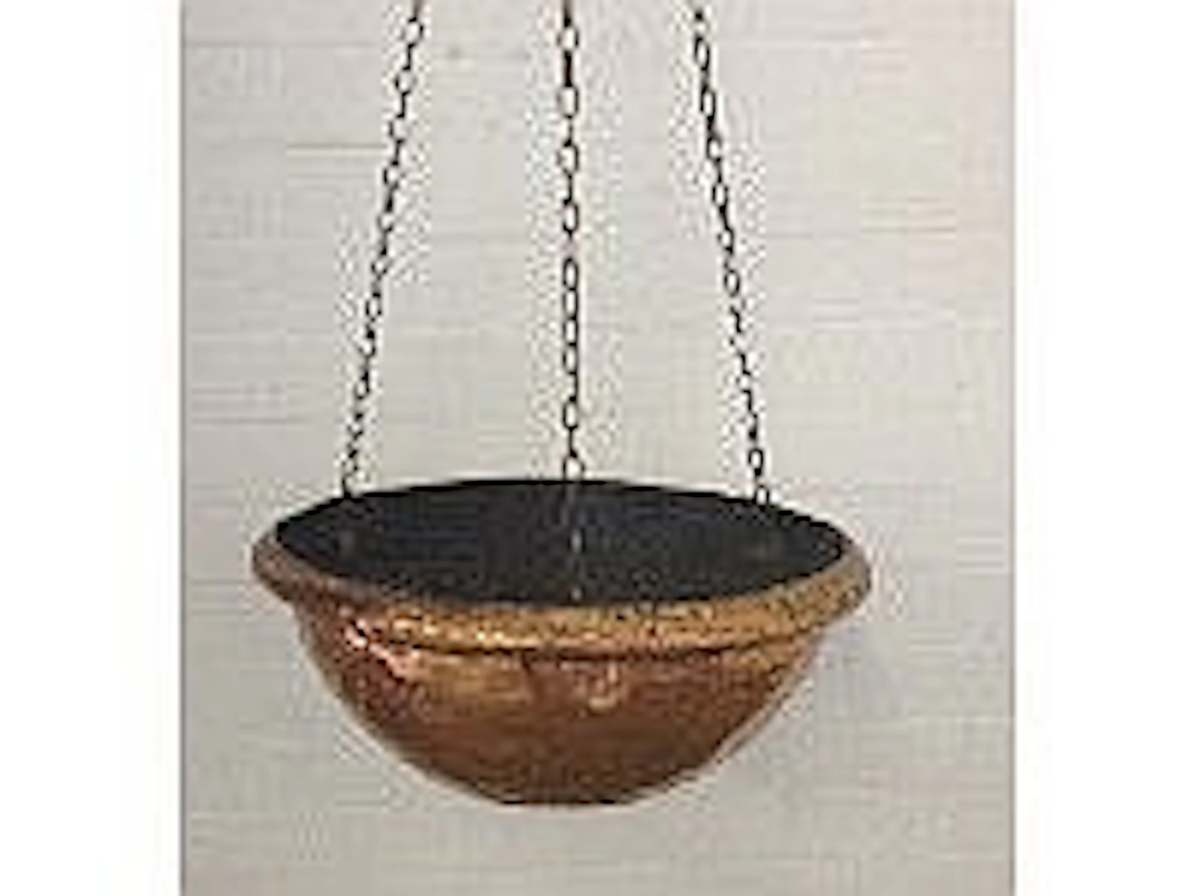 Large brass hanging basket