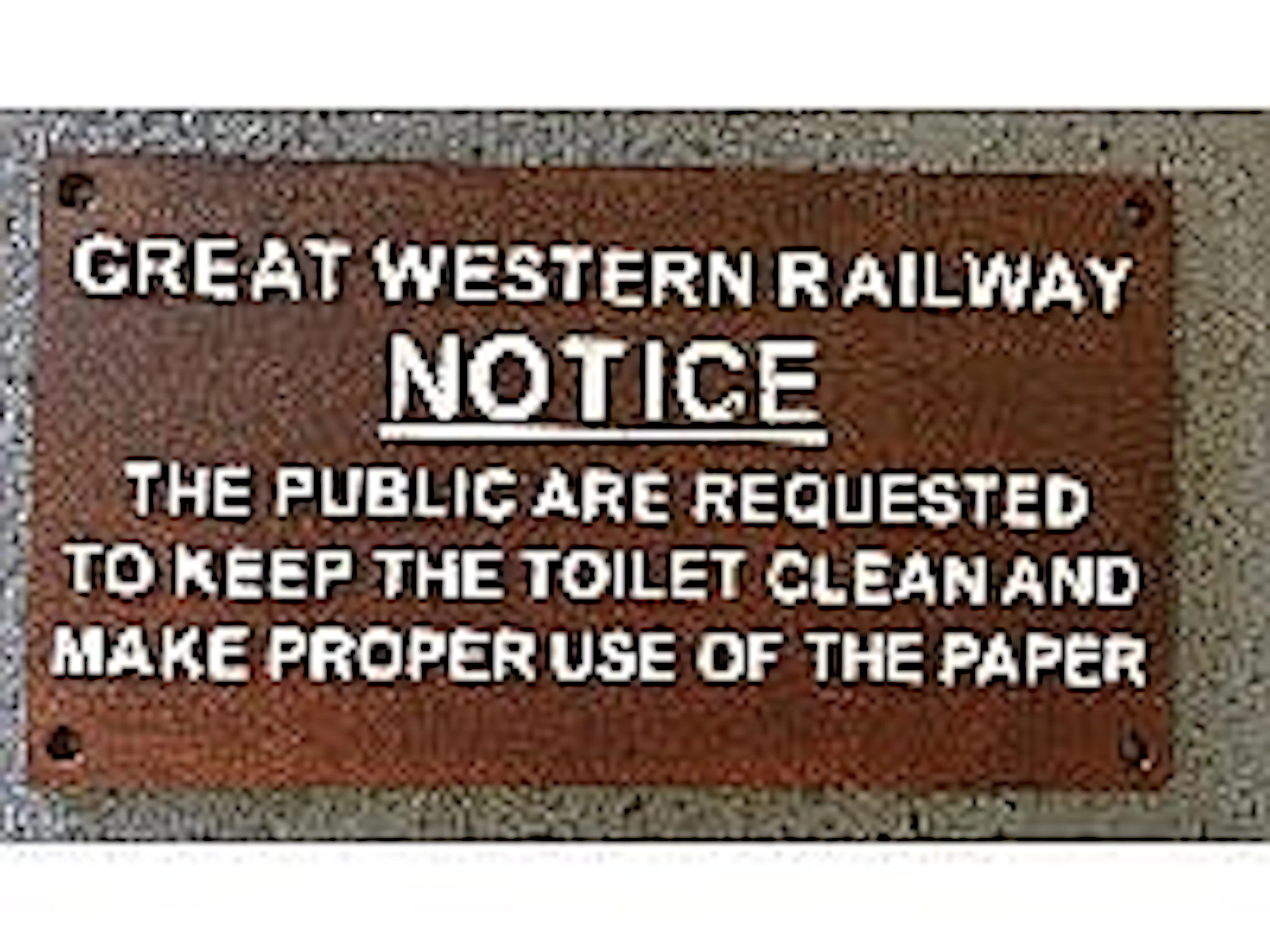 Railway notice sign