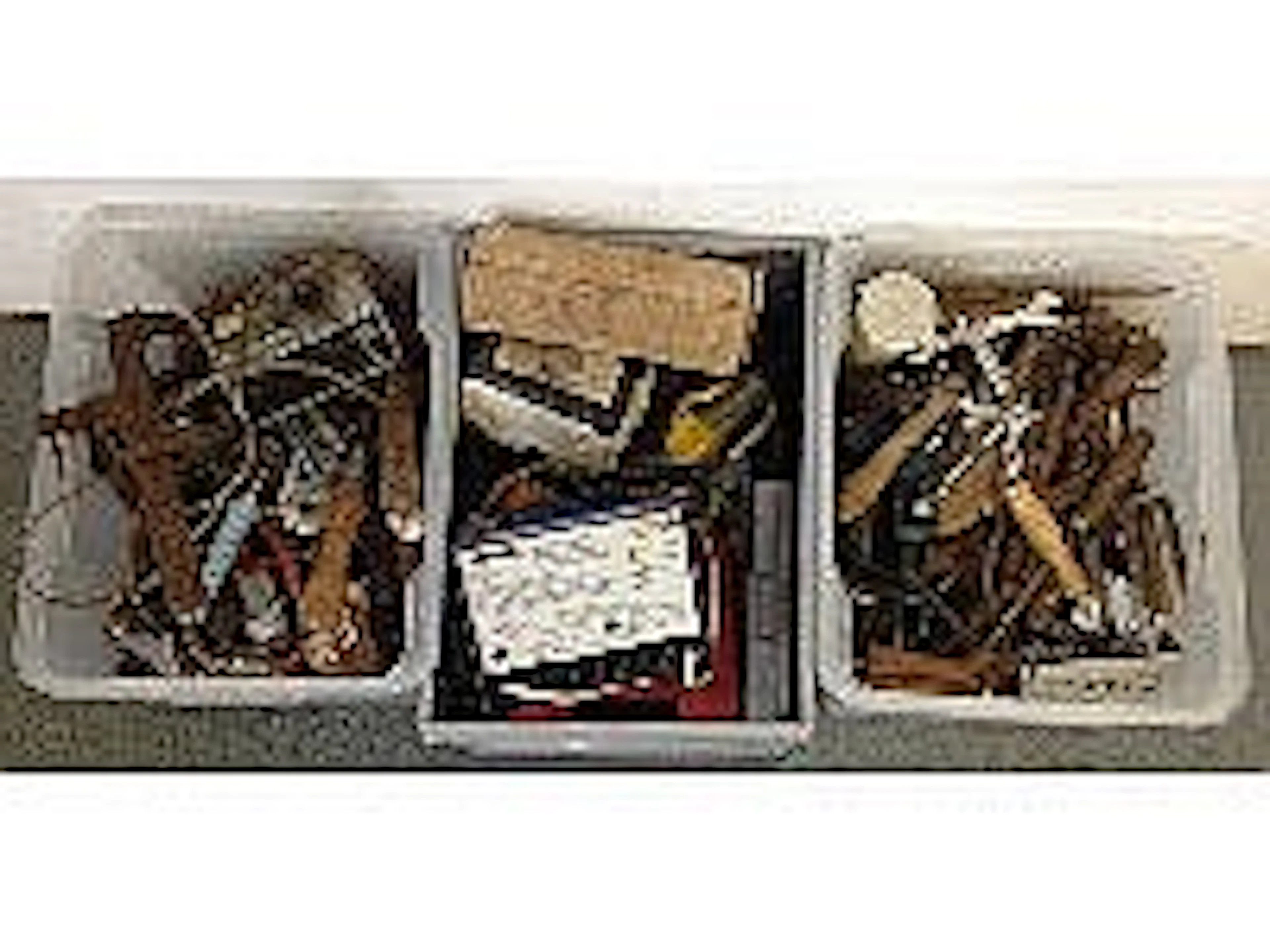Three boxes of mixed tools