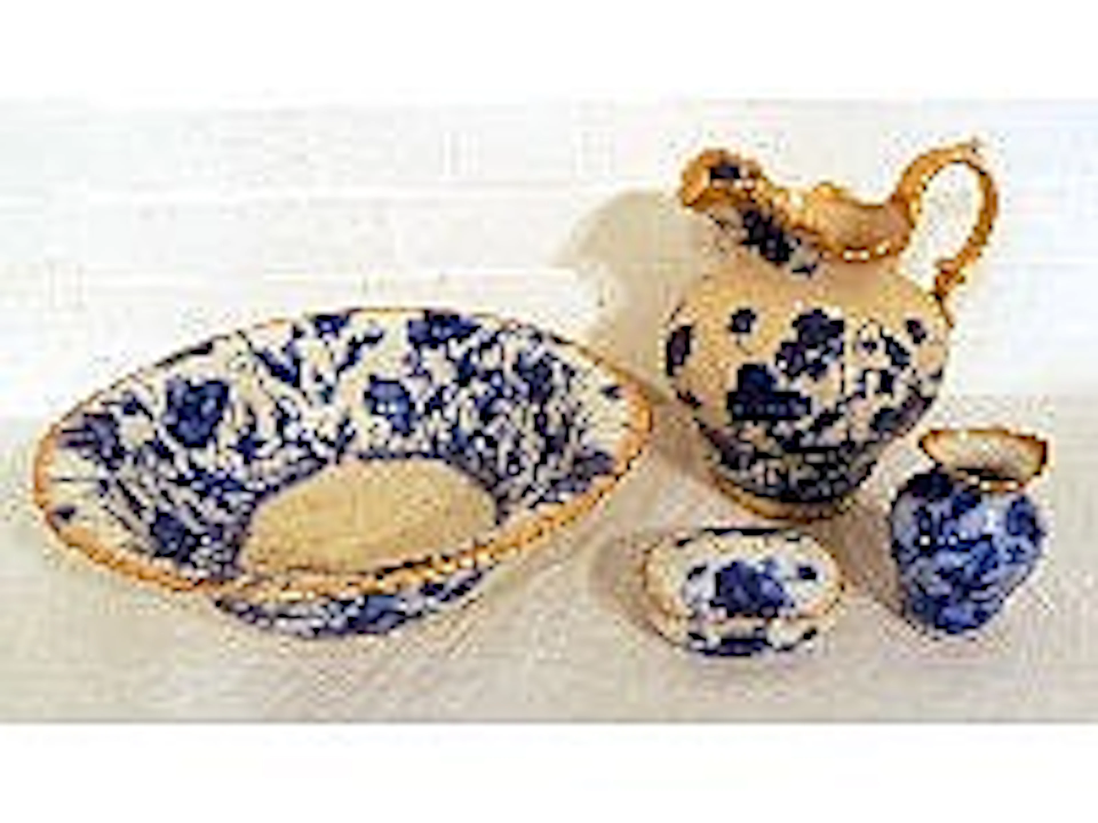 Victorian flo blue wash set
