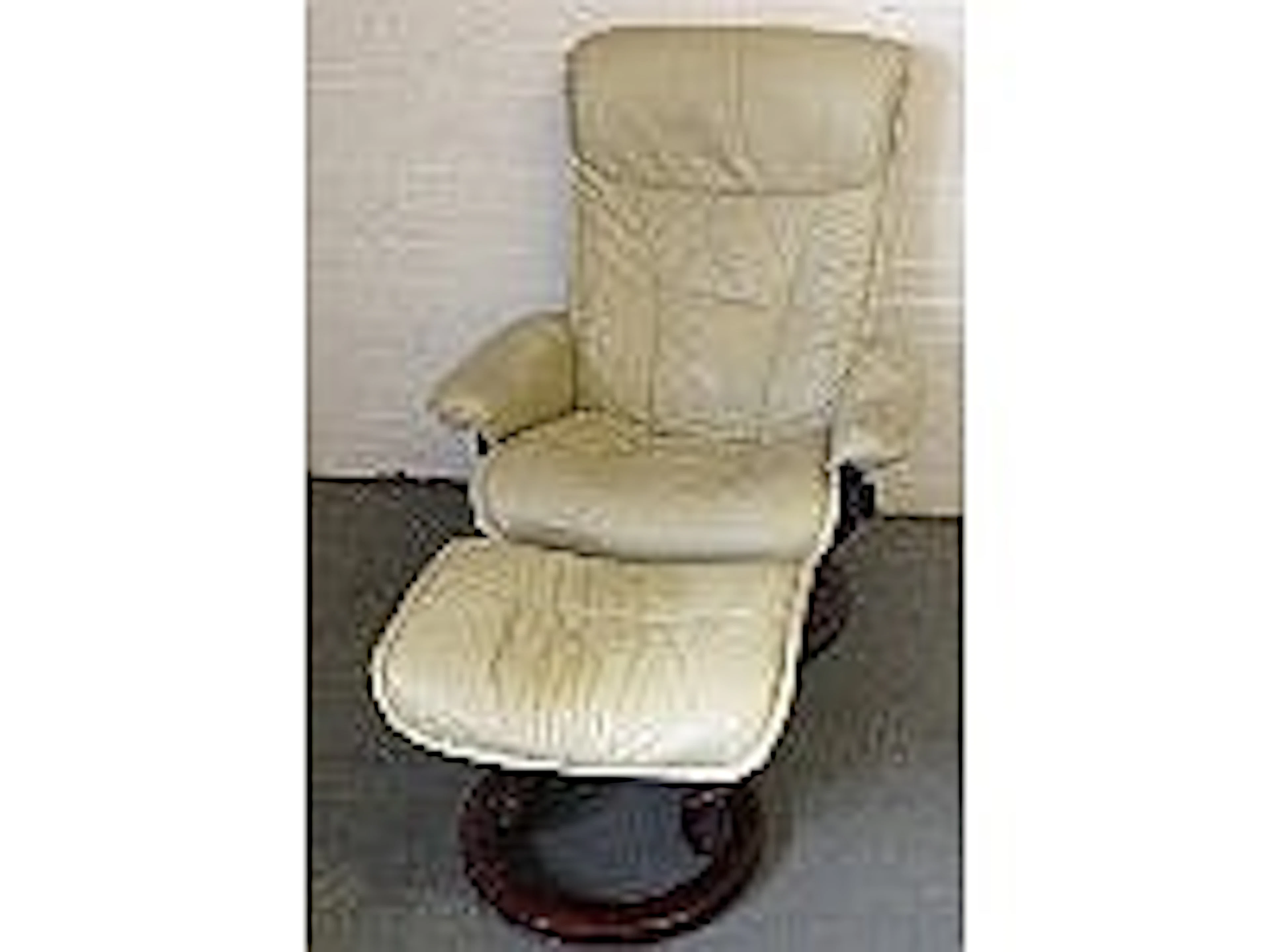 Leather reclining chair and foot stool