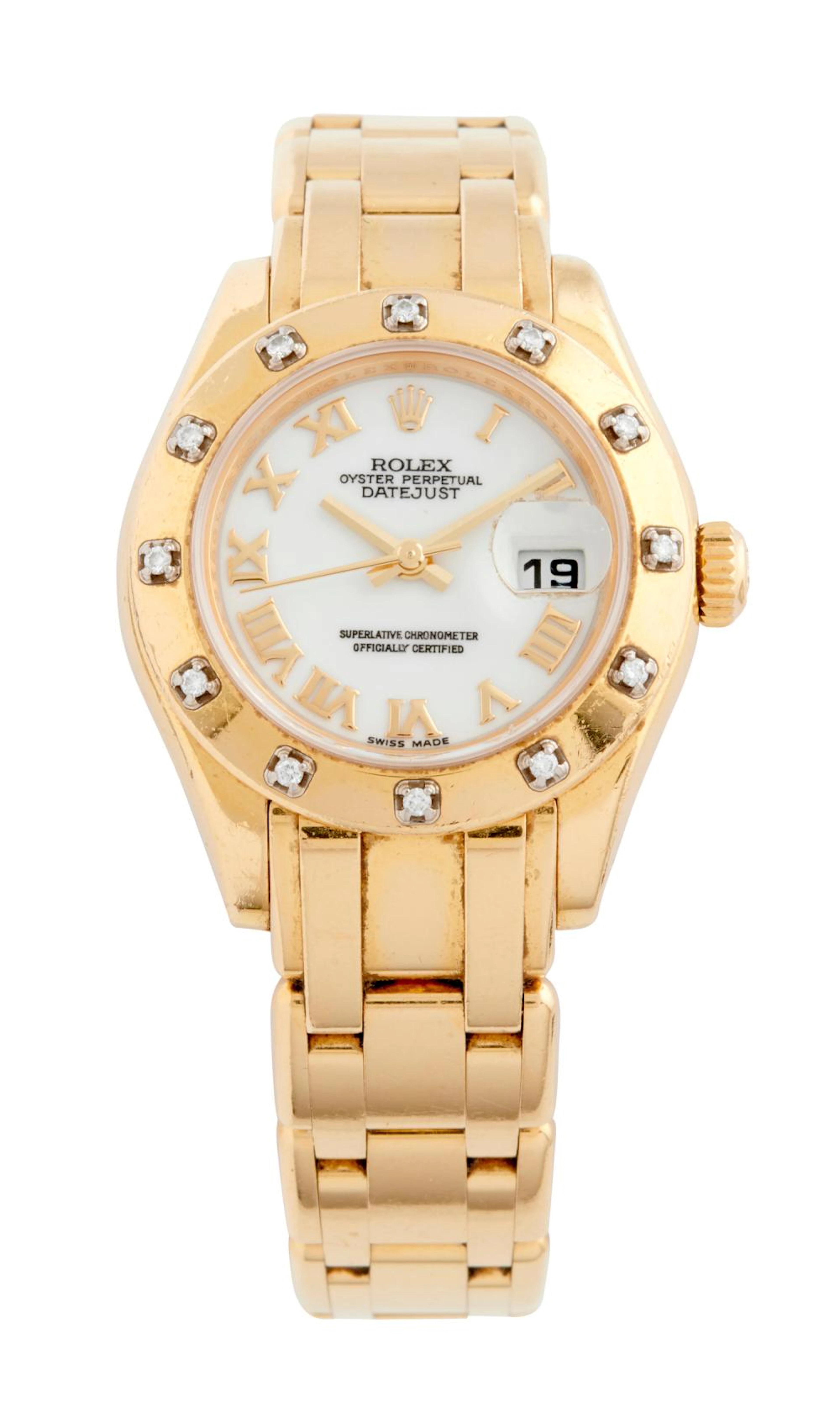 ROLEX PEARLMASTER REF 80318 A MID-SIZE GOLD AND DIAMOND...