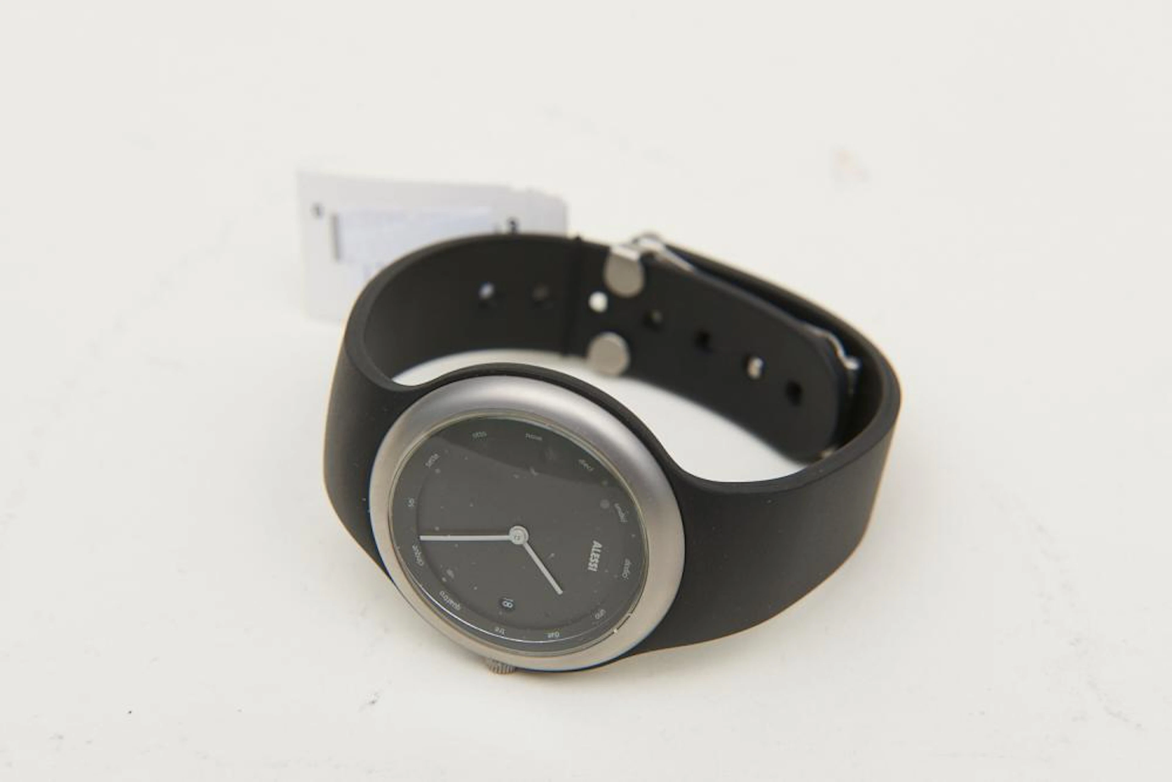 AN ALESSI WATCH IN STAINLESS STEEL AND RUBBER WITH...
