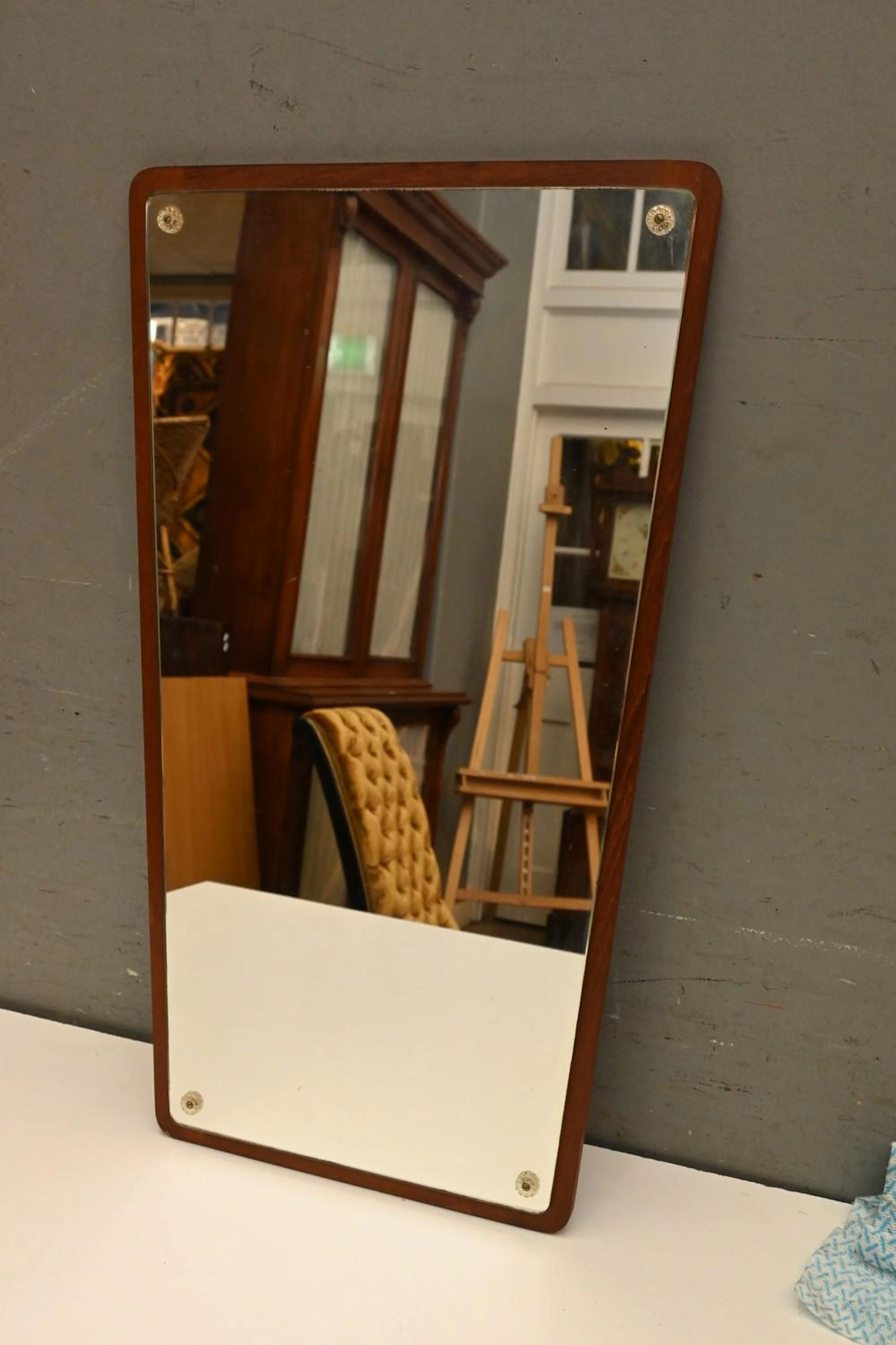 1960S SCANDINAVIAN WALL MIRROR (A/F) (66H X 38W X 1D)...