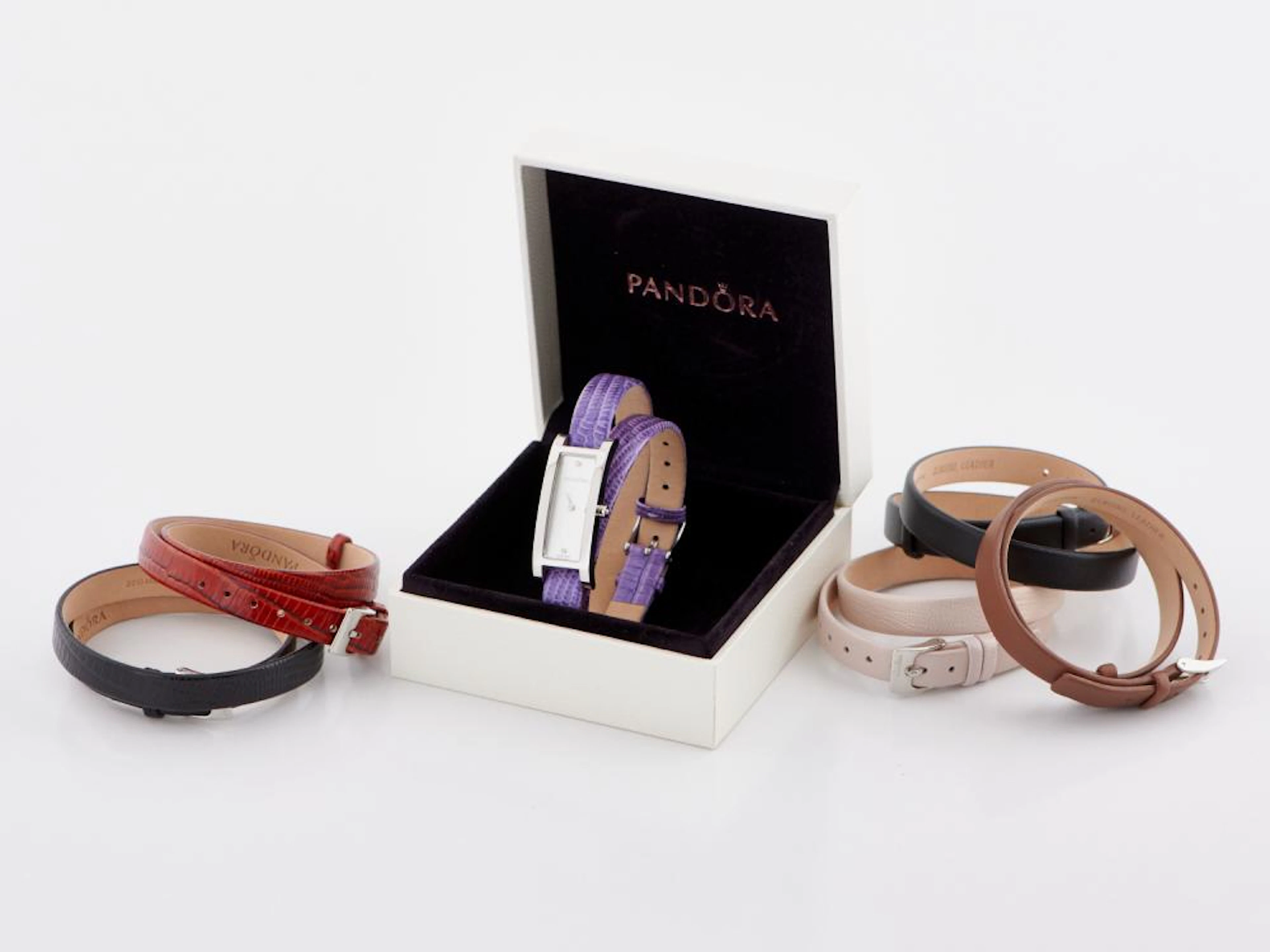 A DOUBLE OBLONG LADIES WATCH BY PANDORA
