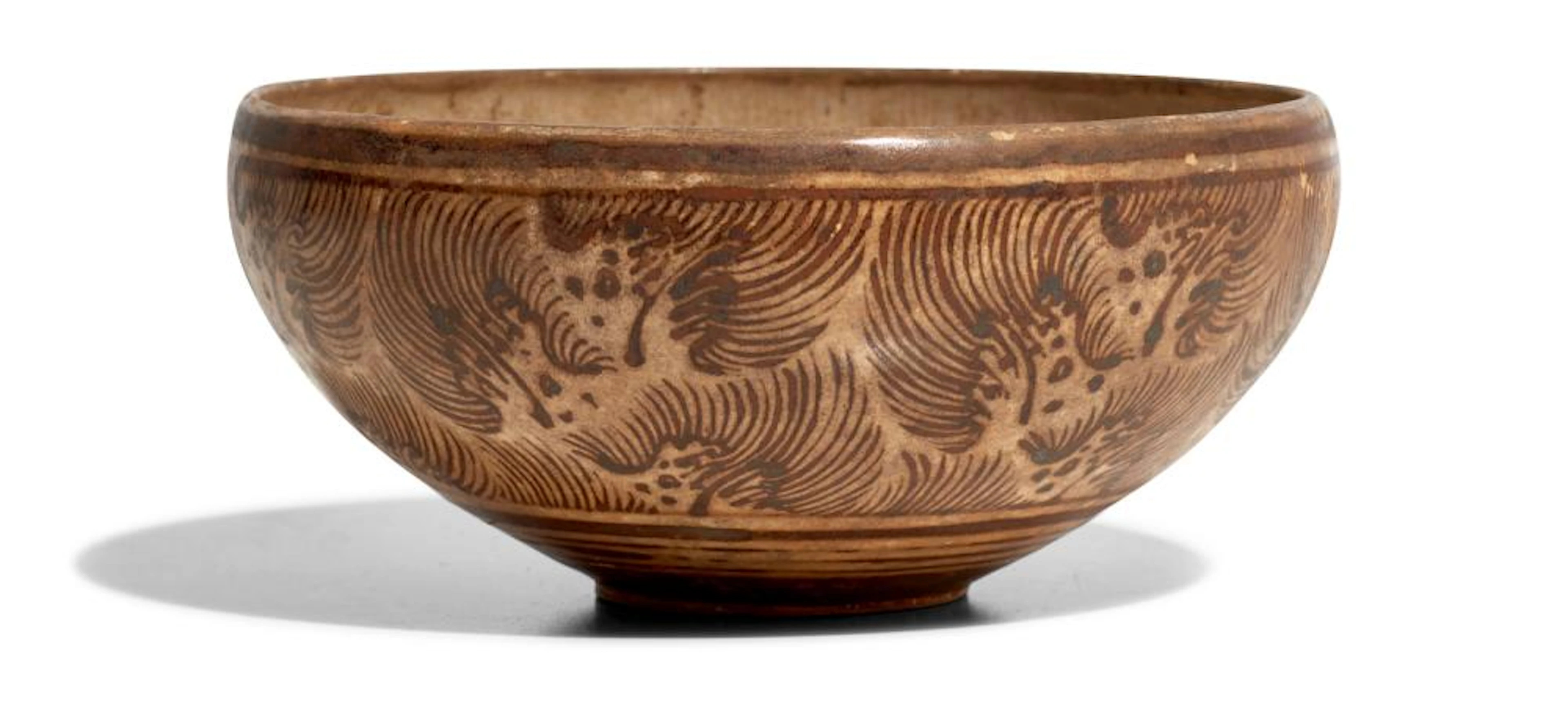 A RARE VIETNAMESE IRON-DECORATED ALMS BOWL LY (1009-1225)...