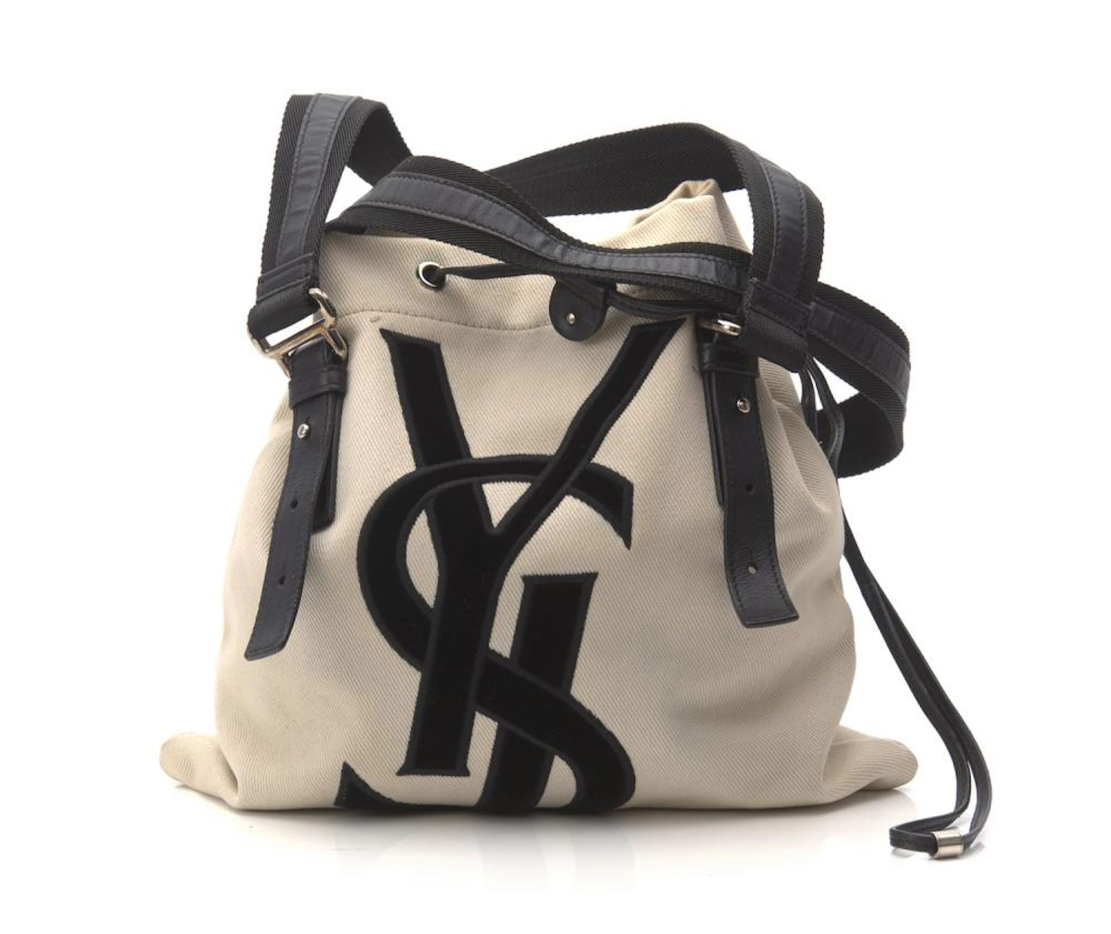 A VINTAGE FRONT LOGO TOTE BY YVES SAINT LAURENT