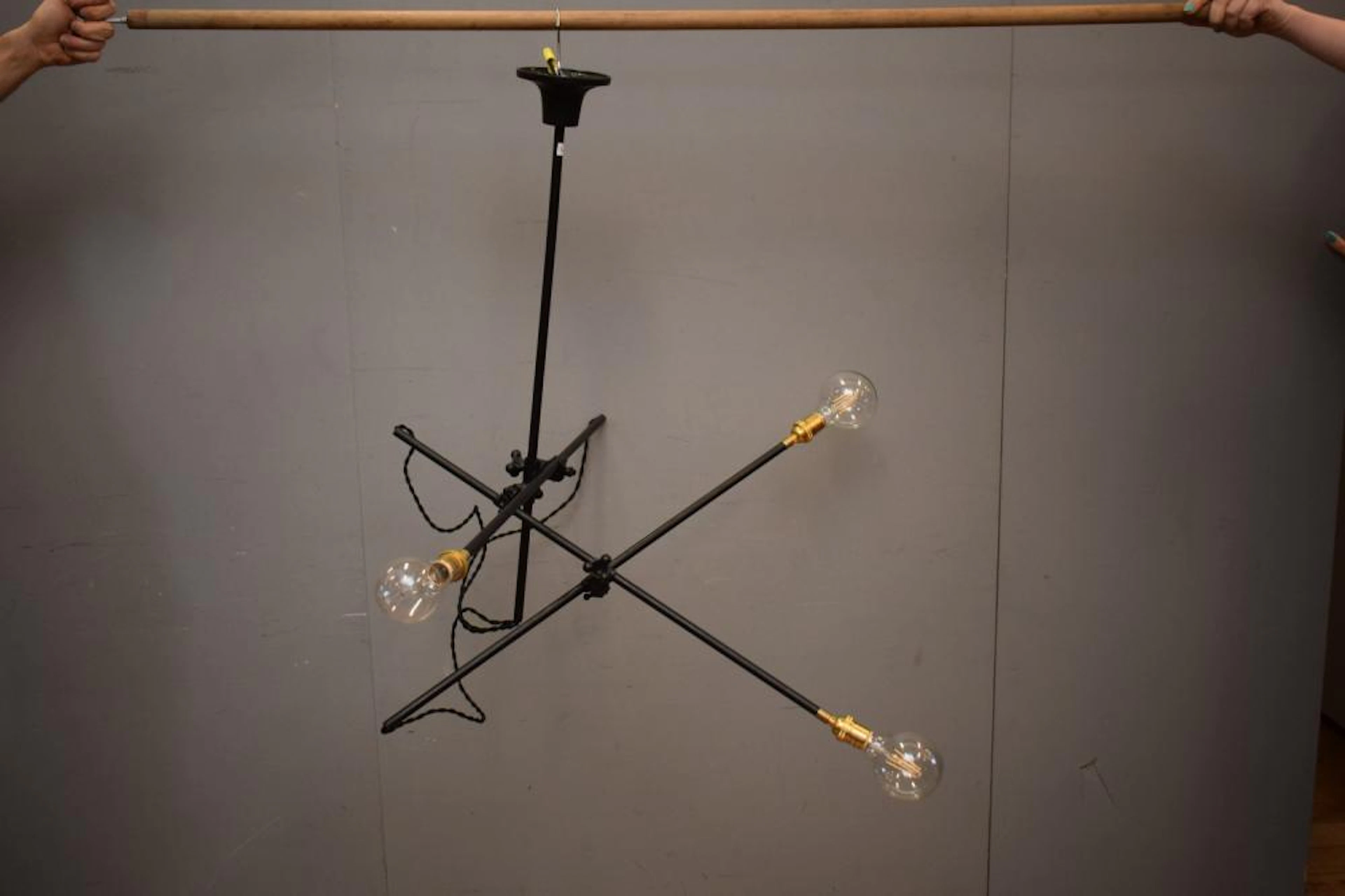 AN INDUSTRIAL CHANDELIER BY WORKSTEAD, BROOKLYN USA