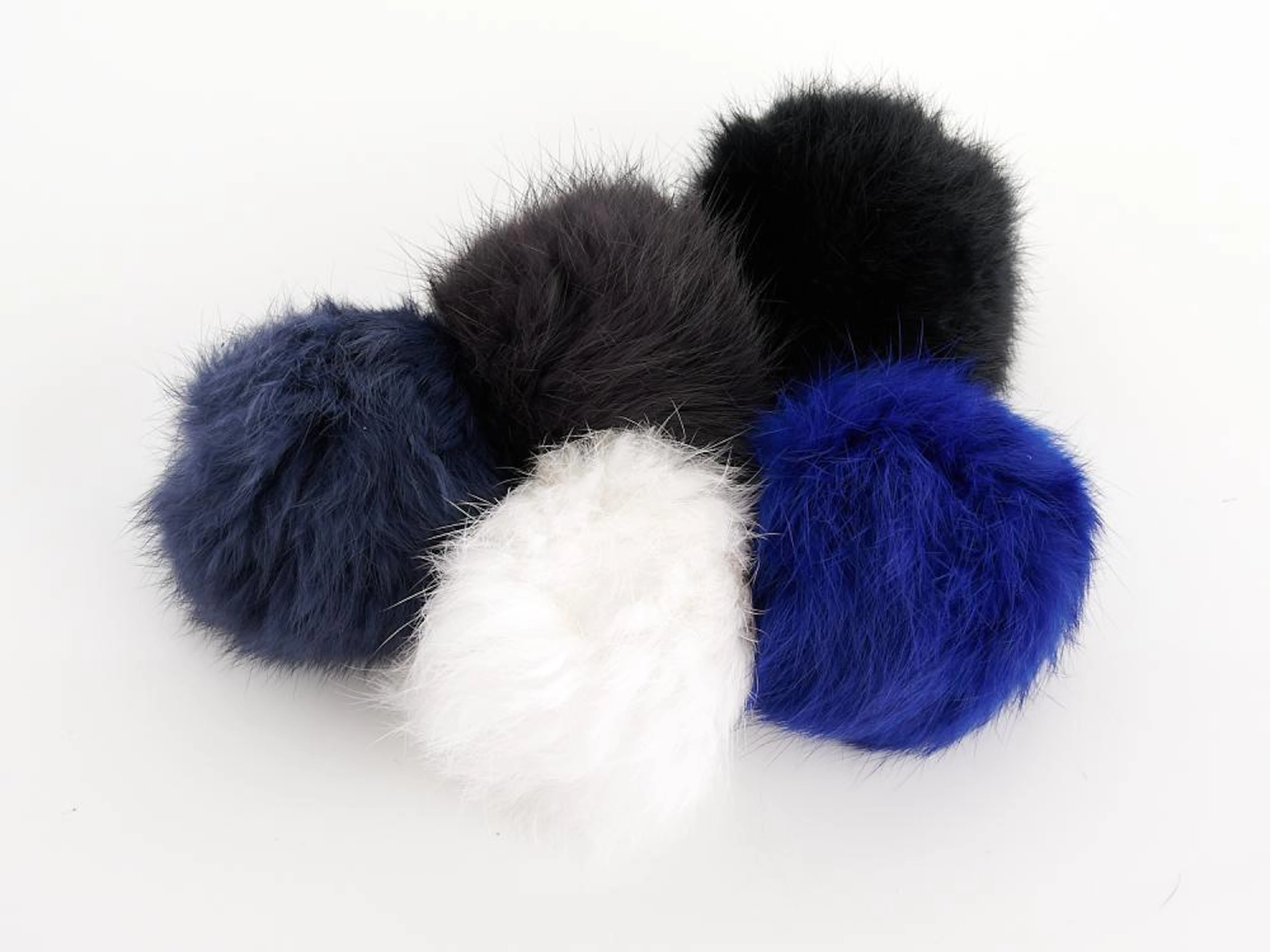 DIANE VON FURSTENBERG, LARGE MULTI FUR POM POM CHARM IN LAPIS SHOCK MULTI