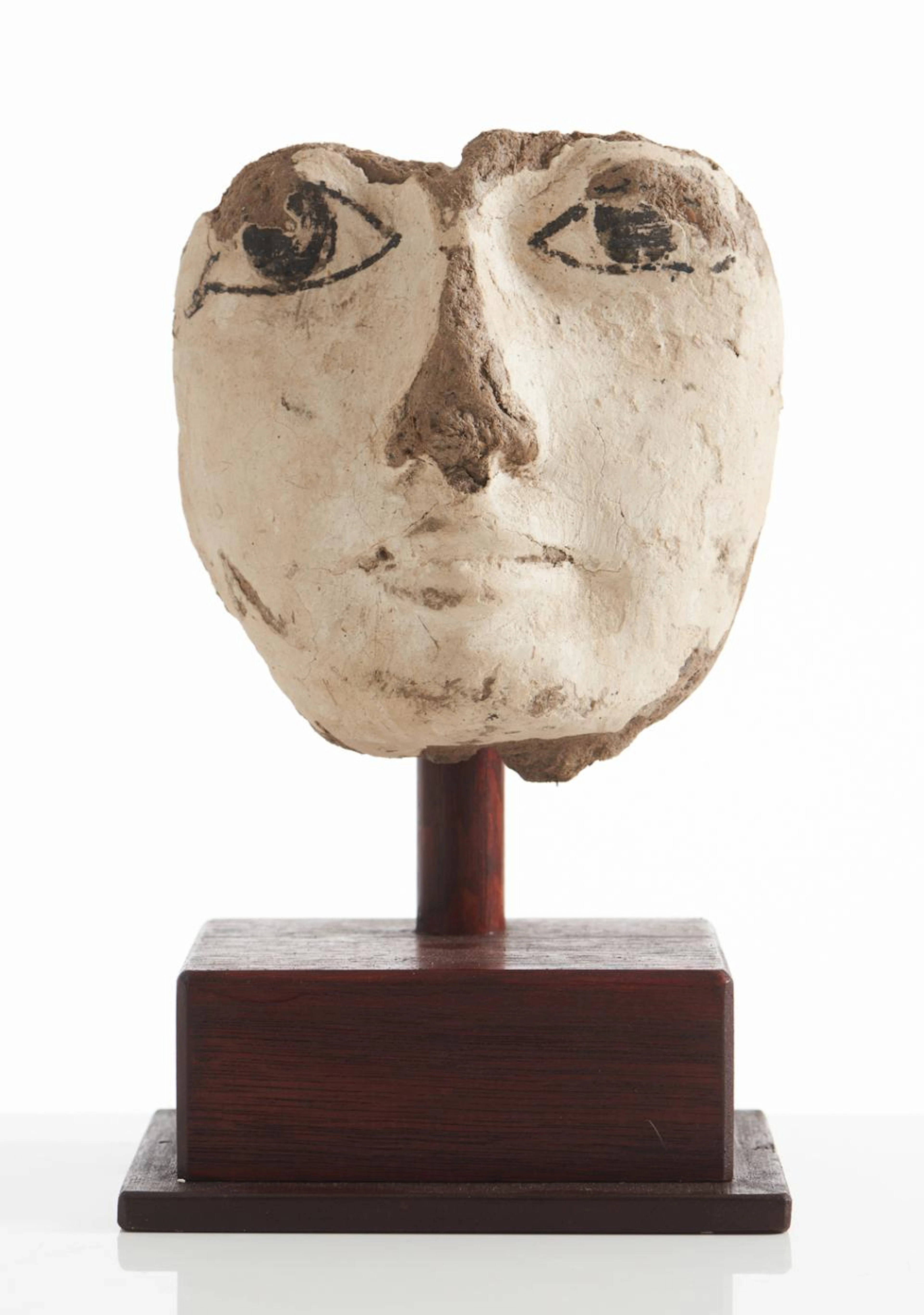 A BEAUTIFULLY SCULPTURED EGYPTIAN MUMMY MASK NEW KINGDOM