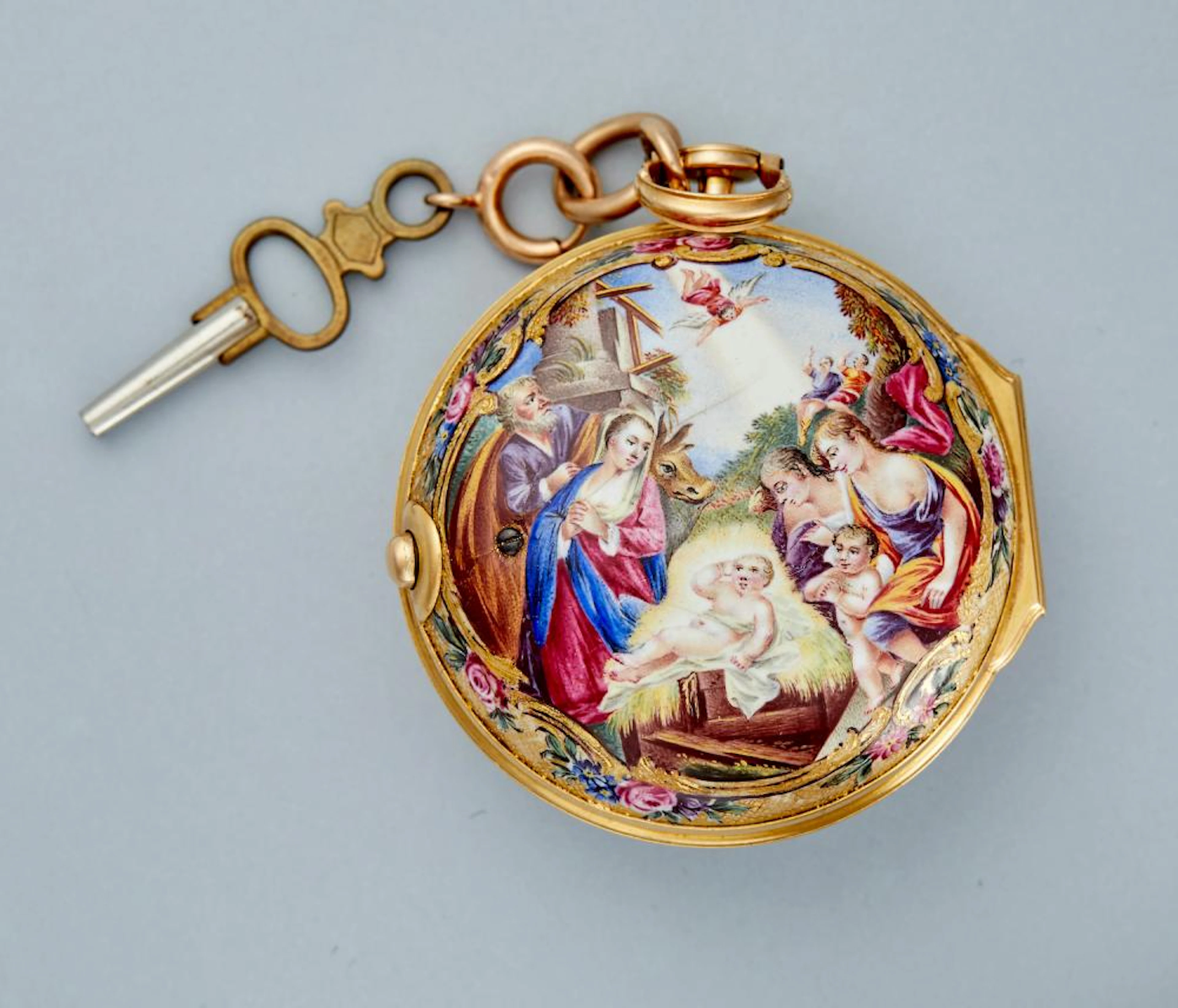 A THOMAS EARNSHAW GOLD AND ENAMEL PAIR CASE VERGE WATCH
