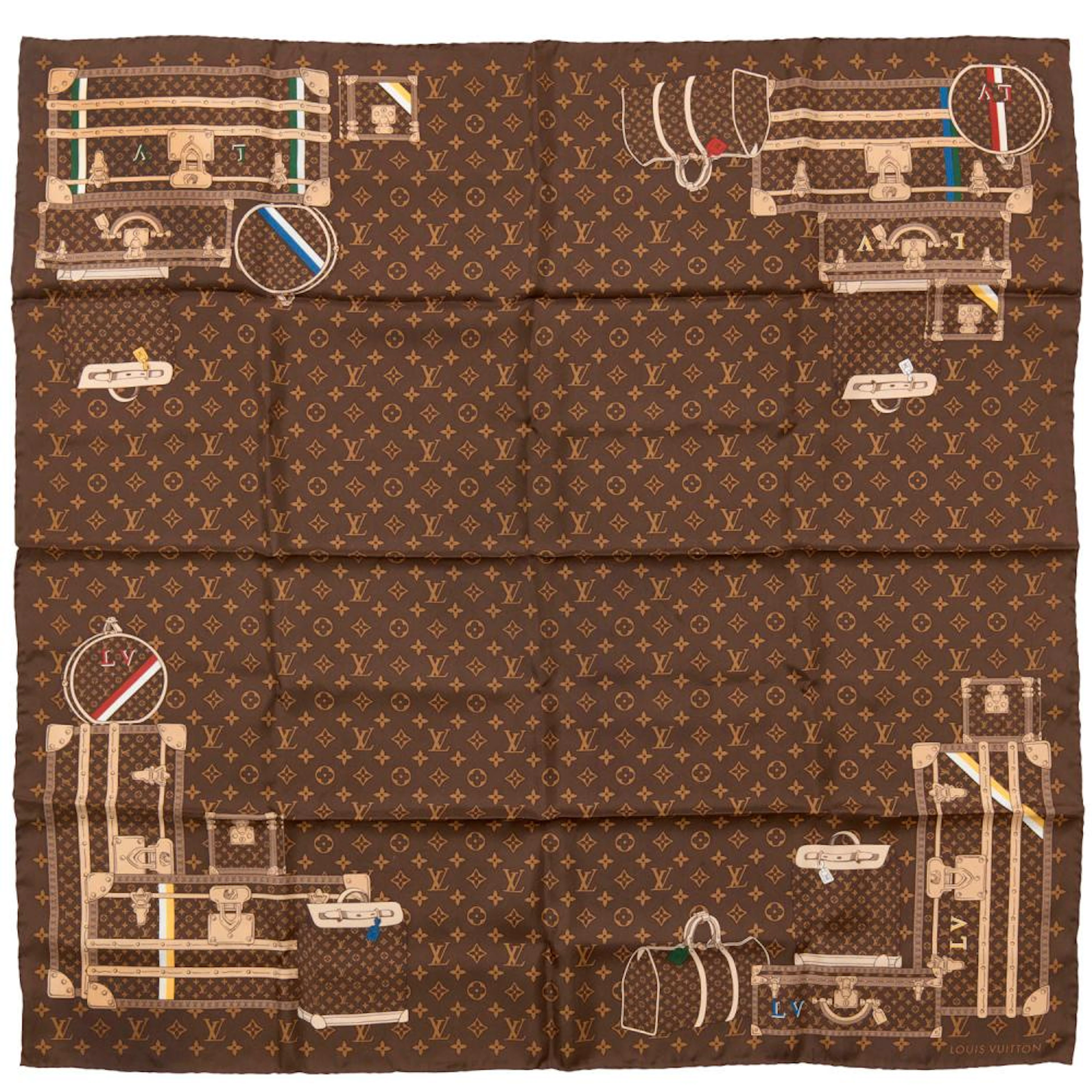 LOUIS VUITTON, SILK TRUNKS SCARF
