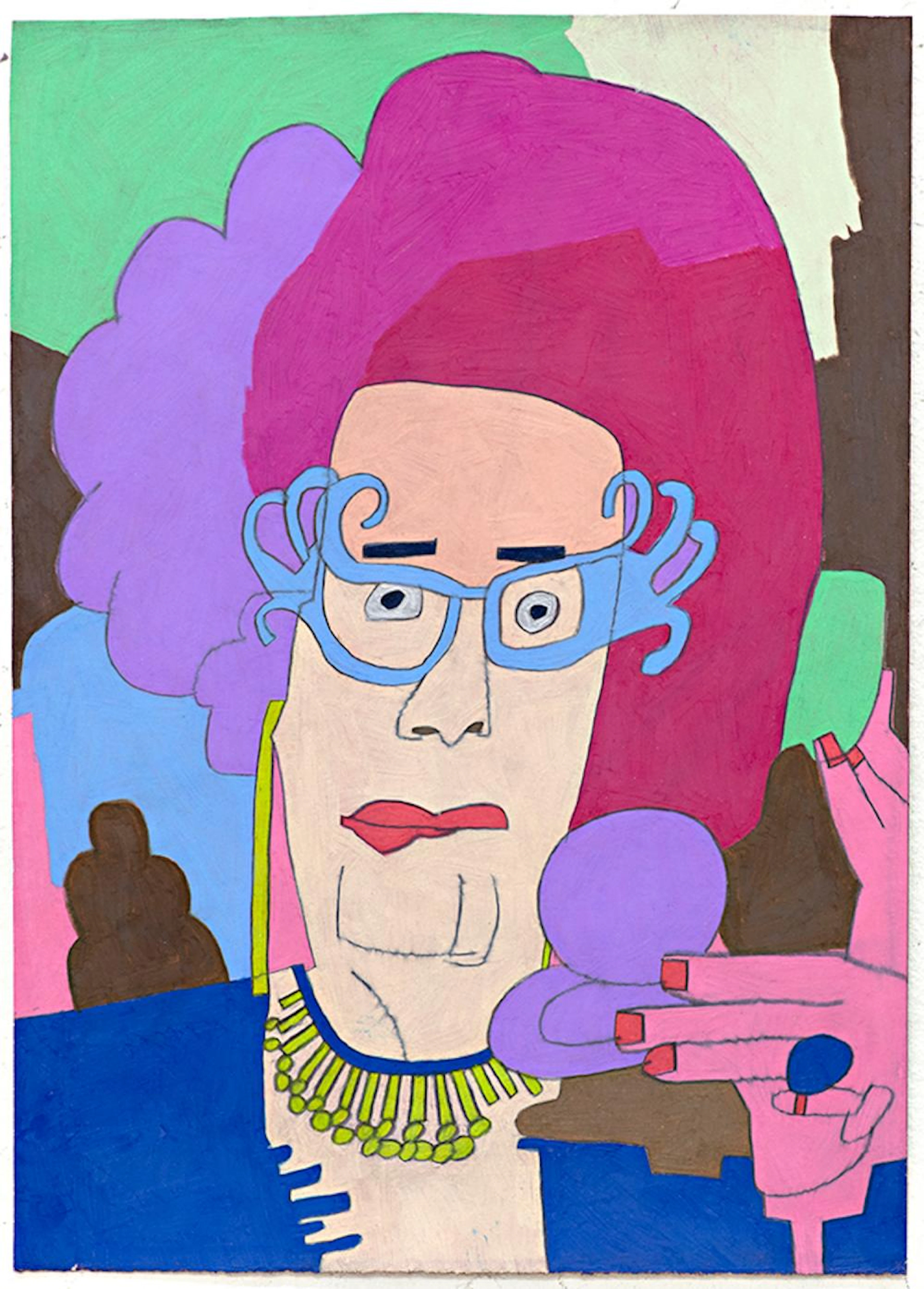 ANTHONY ROMAGNANO (born 1985) Dame Edna 2021 pencil on paper