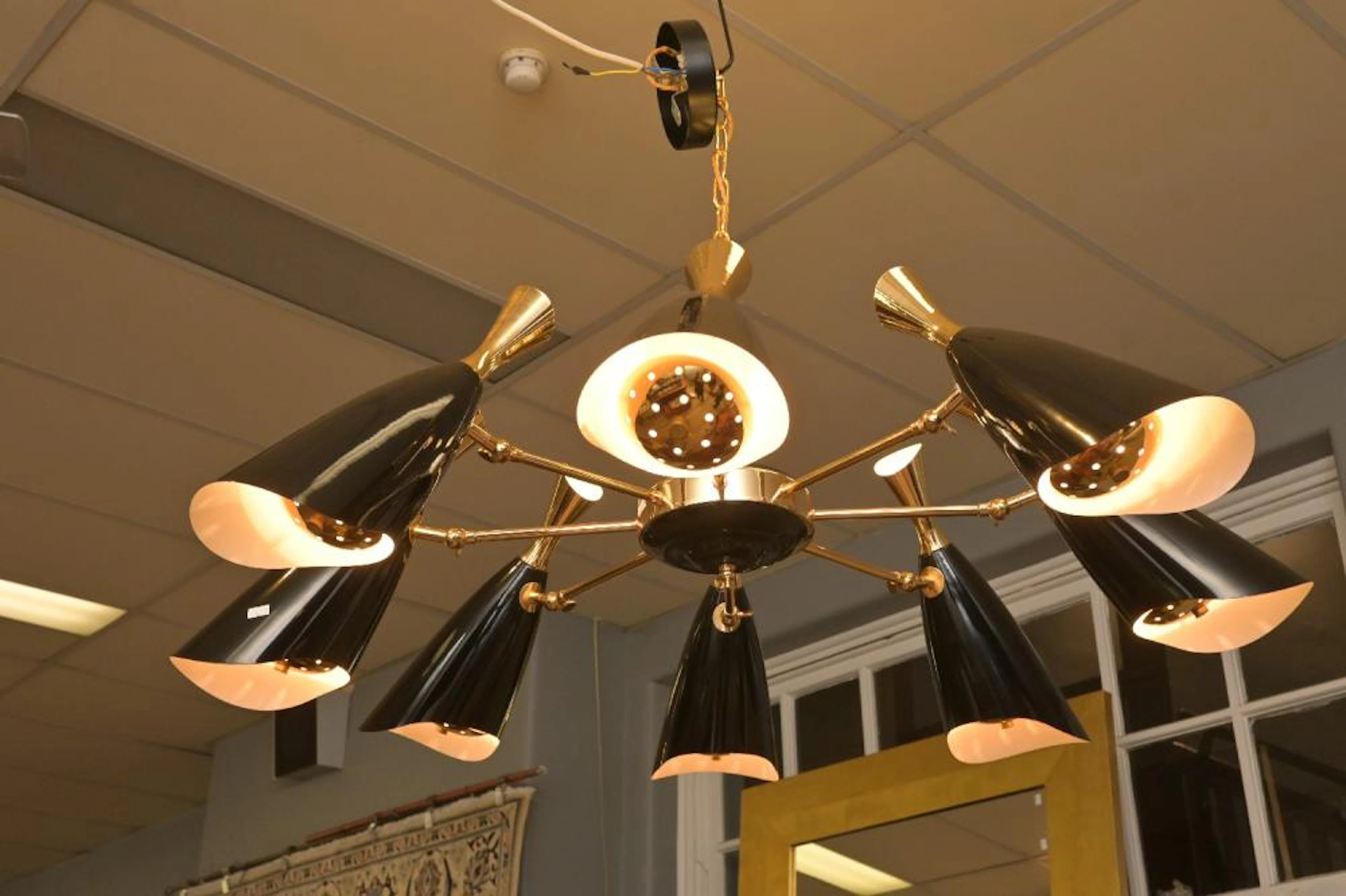 A MODERNIST EIGHT BRANCH SIXTEEN GLOBE STILLNOVO INSPIRED...