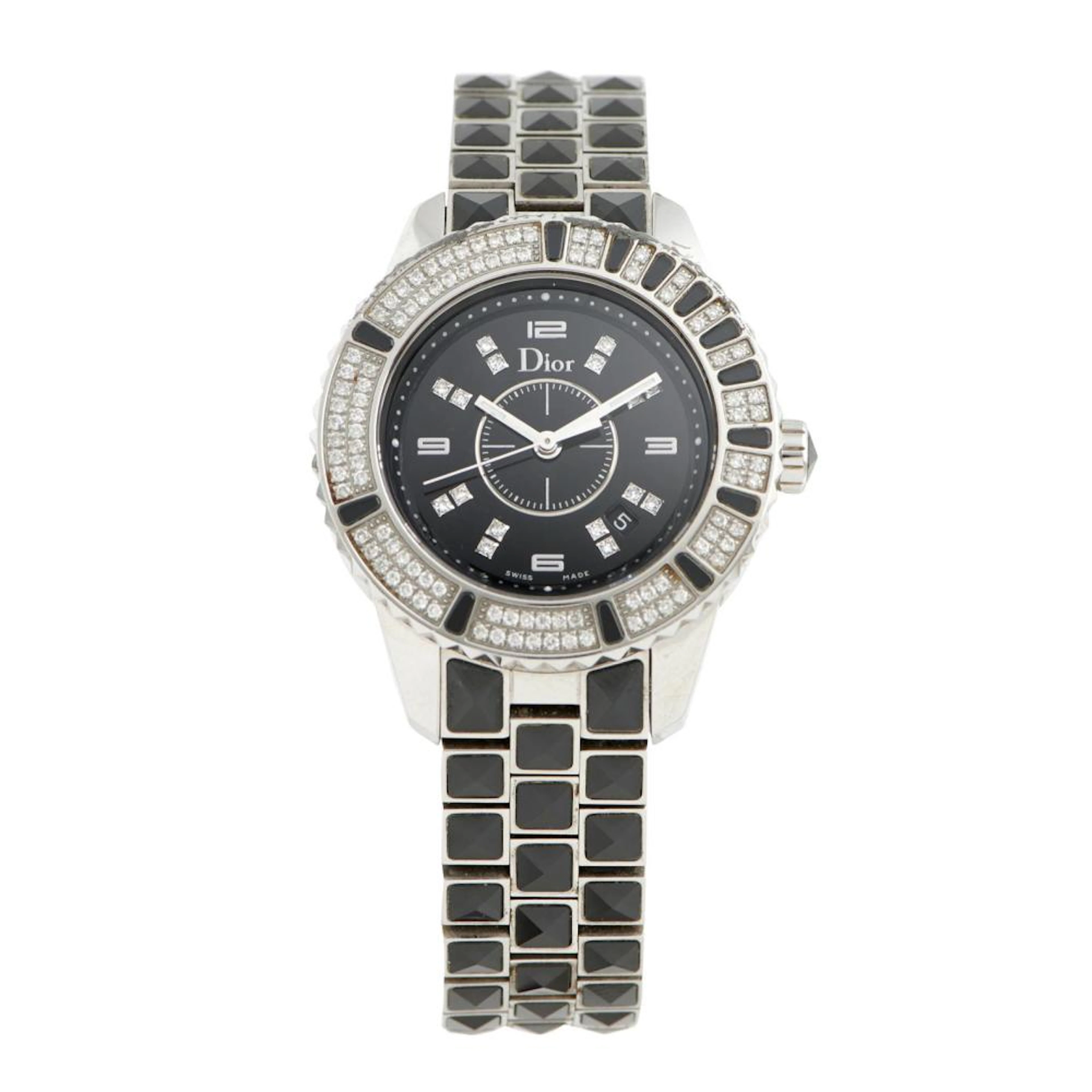 DIOR CHRISTAL REF CD11311B A LADY'S STAINLESS STEEL