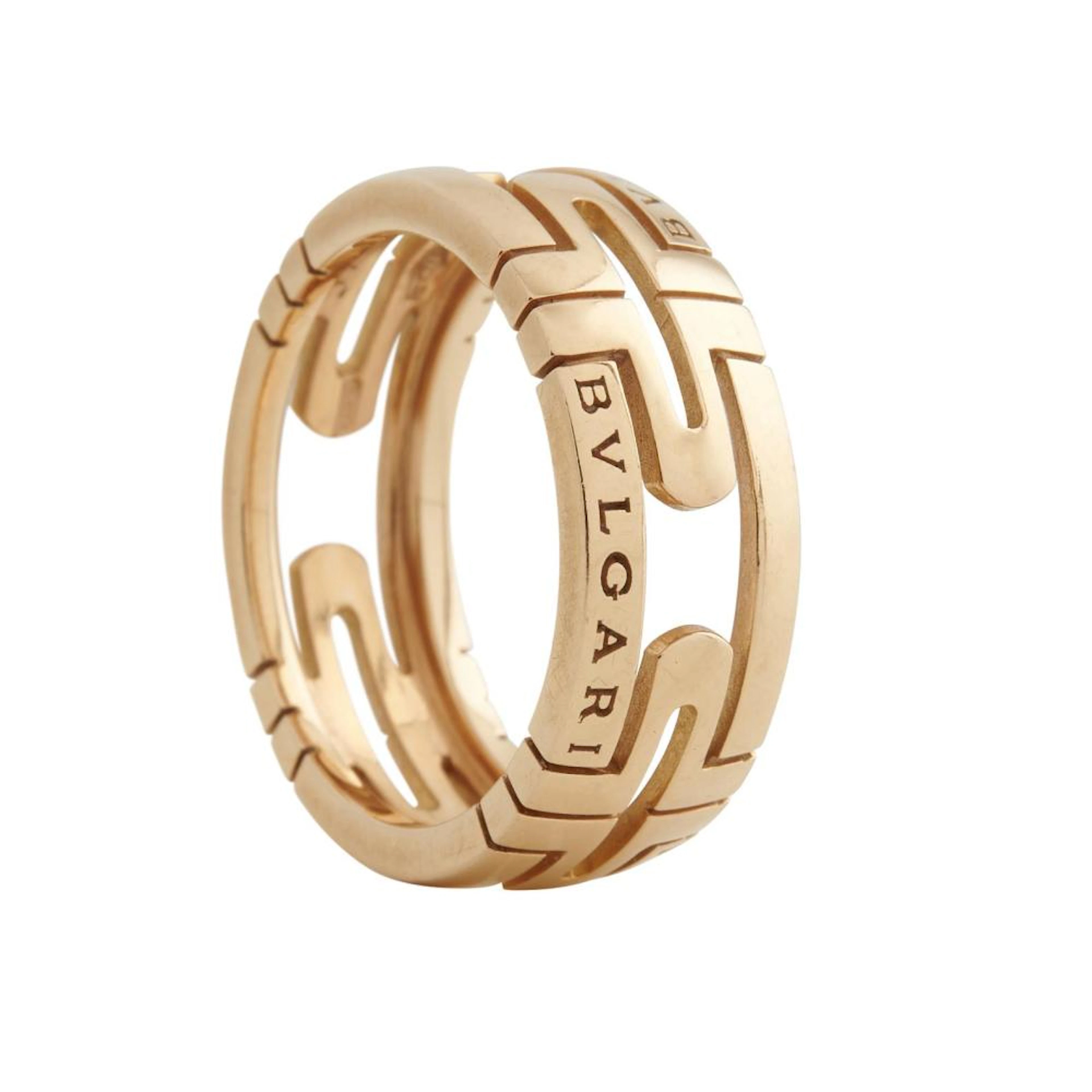 BULGARI, 18CT GOLD 'PARENTESI' RING